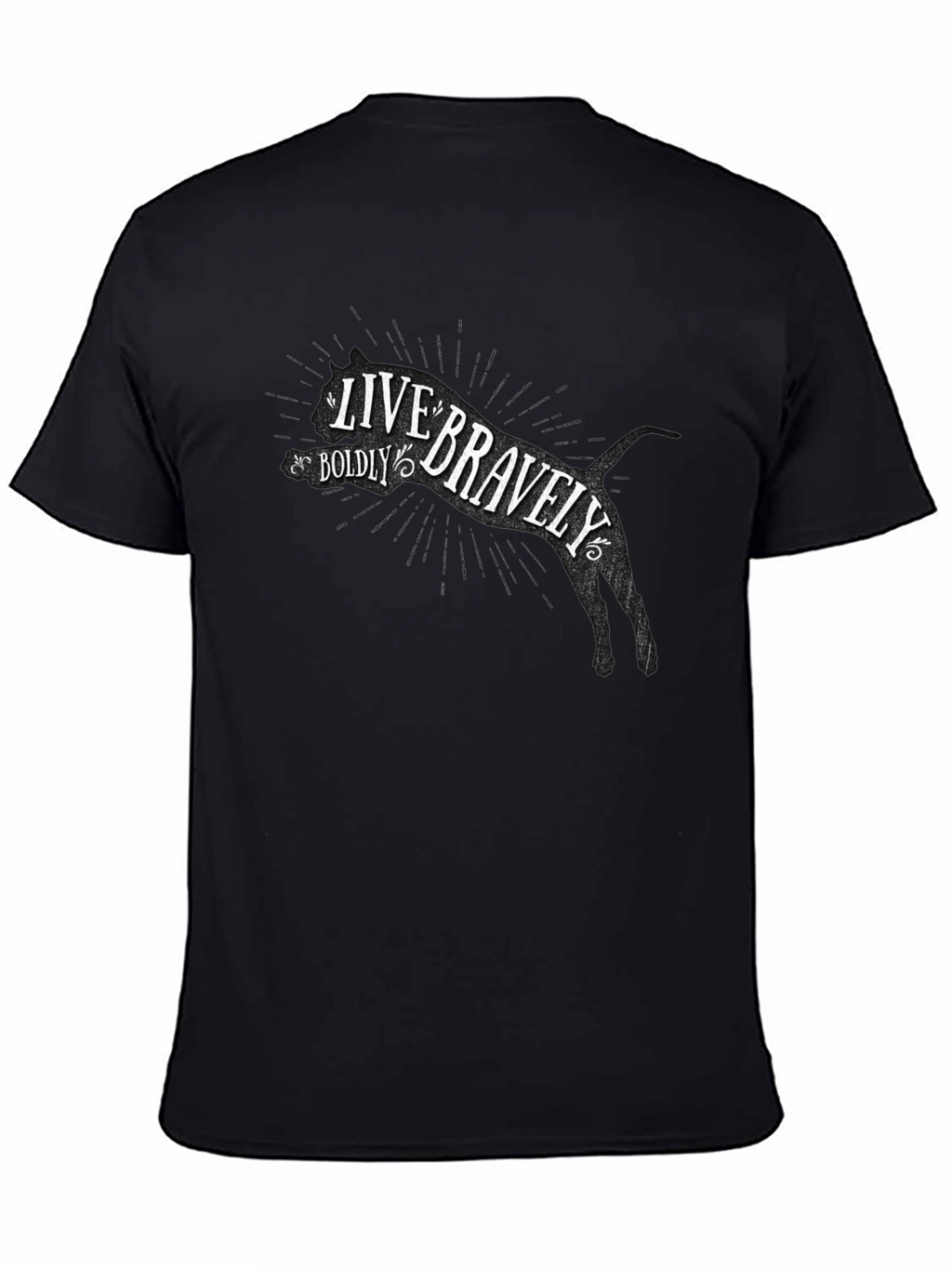 Live Bravely Mens Black Graphic Tee
