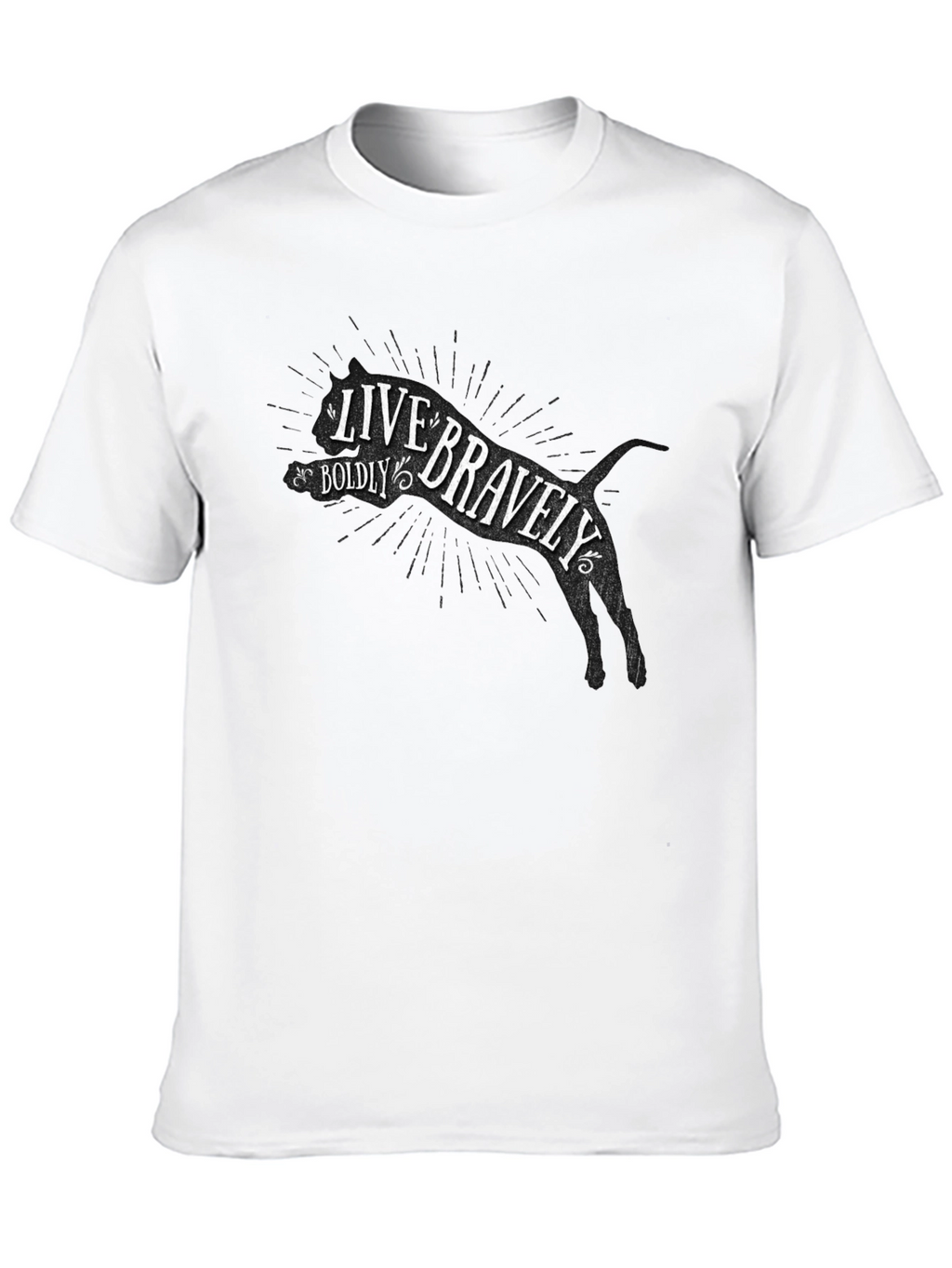 Live Bravely Mens Black Graphic Tee