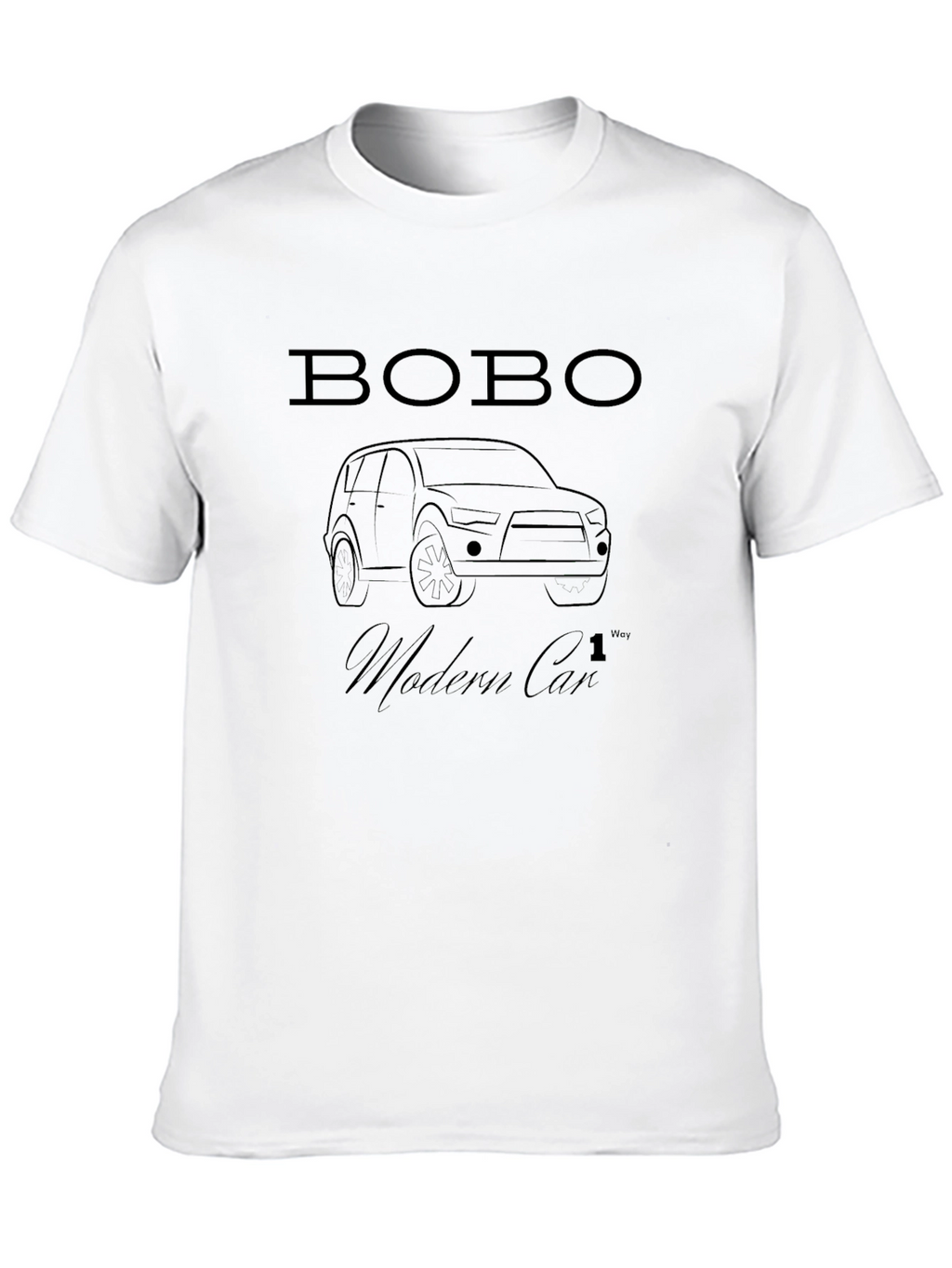 Mens Black Bobo Modern Car Graphic T-Shirt