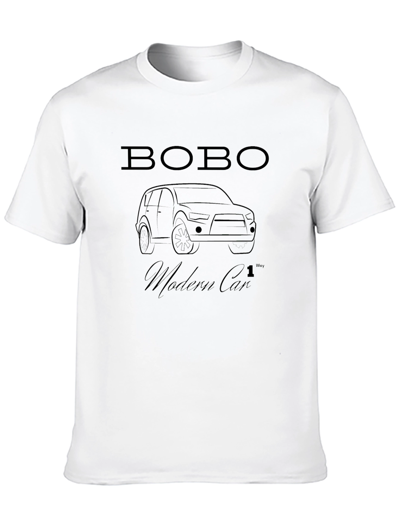 Mens Black Bobo Modern Car Graphic T-Shirt