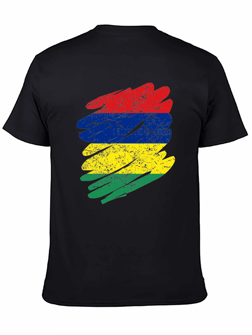 Mauritius Flag Brush Stroke Graphic T-Shirt