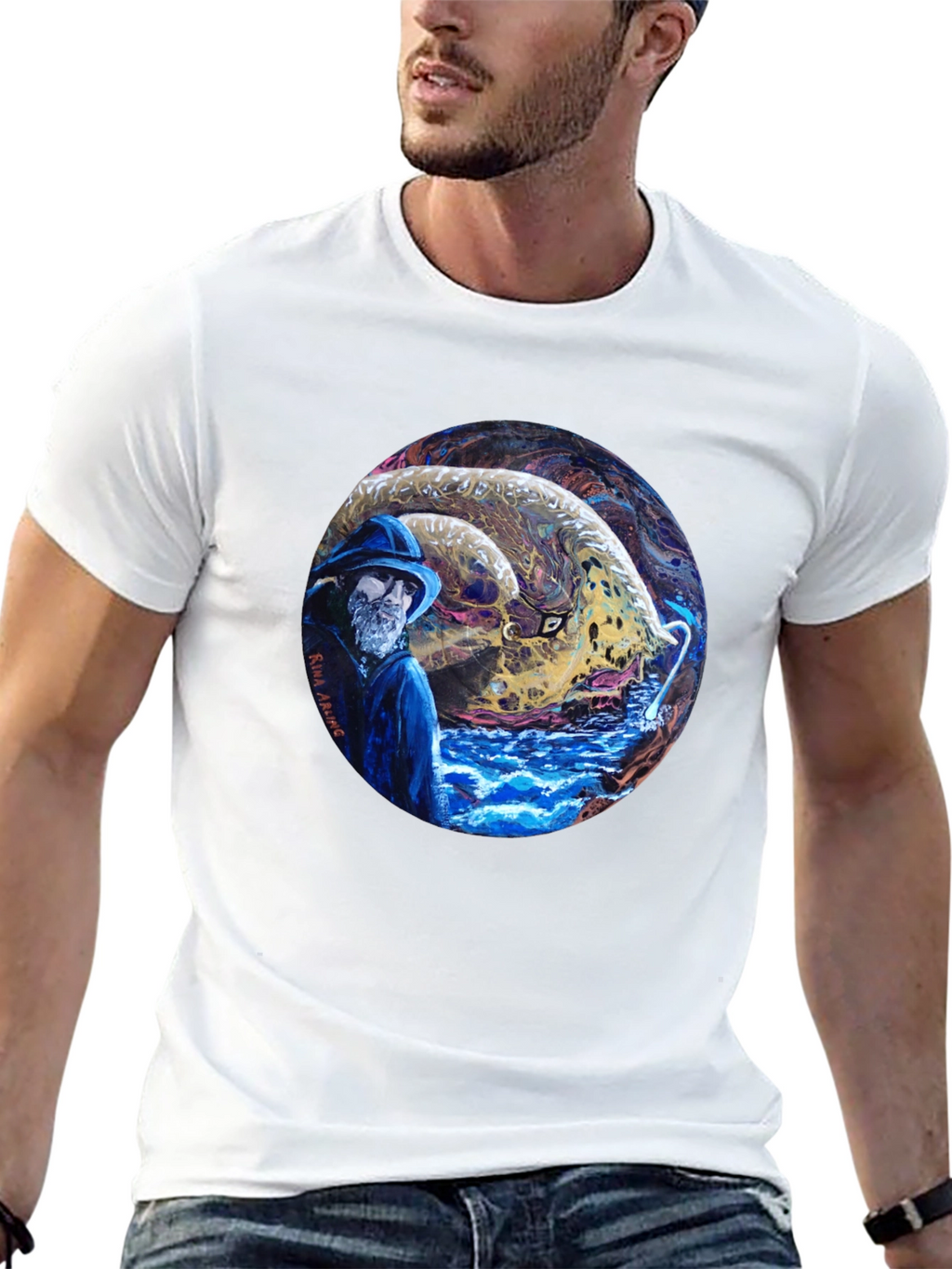Fisherman & Sea Monster Graphic Tee