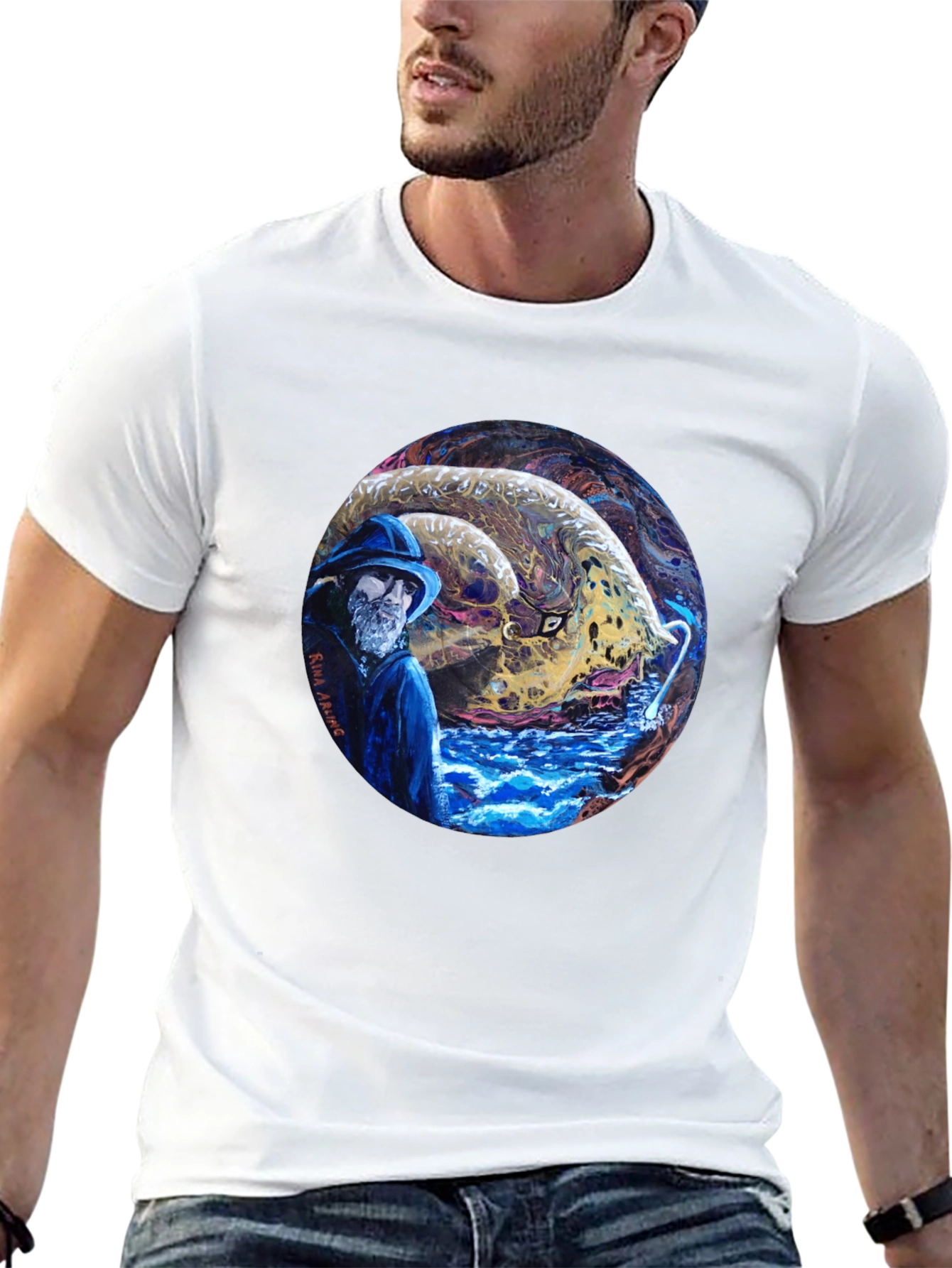 Fisherman & Sea Monster Graphic Tee