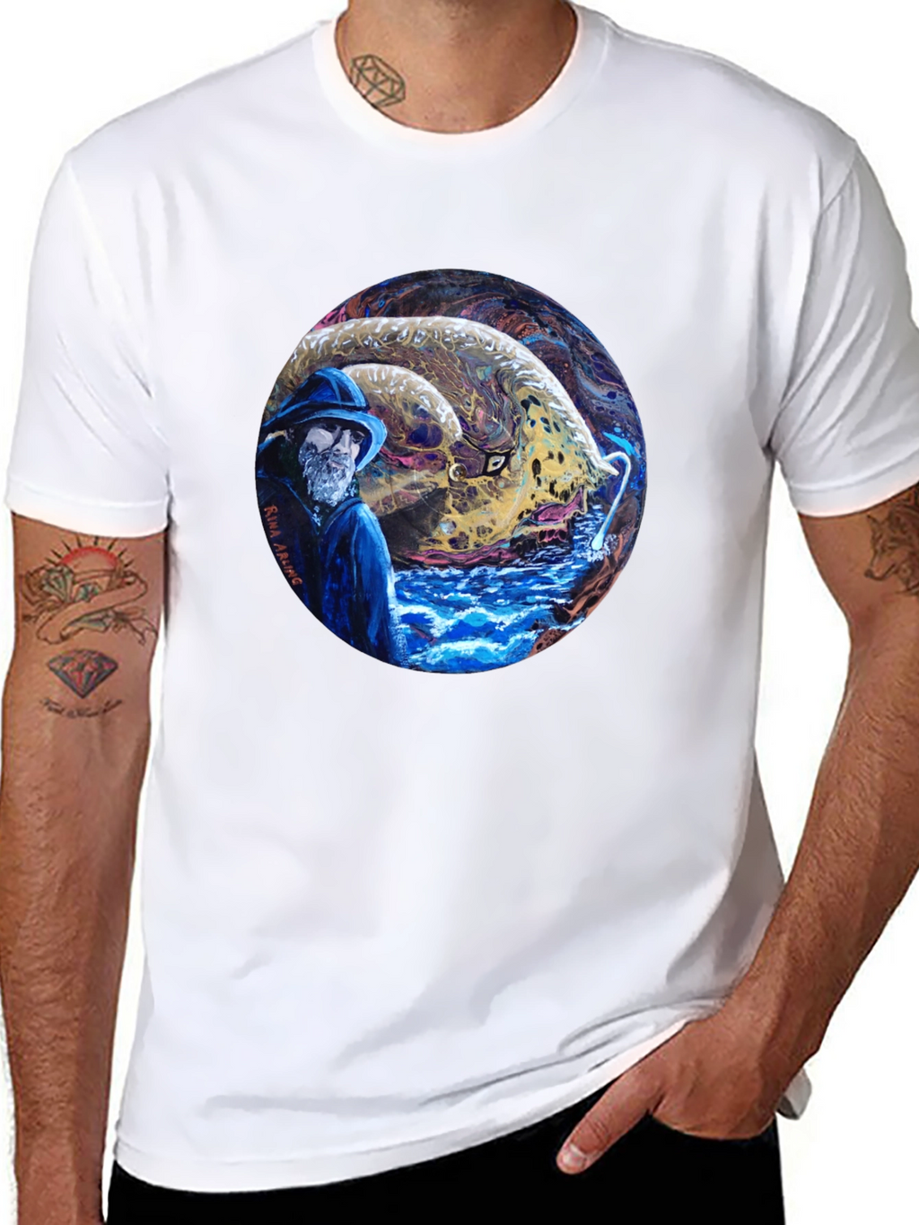 Fisherman & Sea Monster Graphic Tee