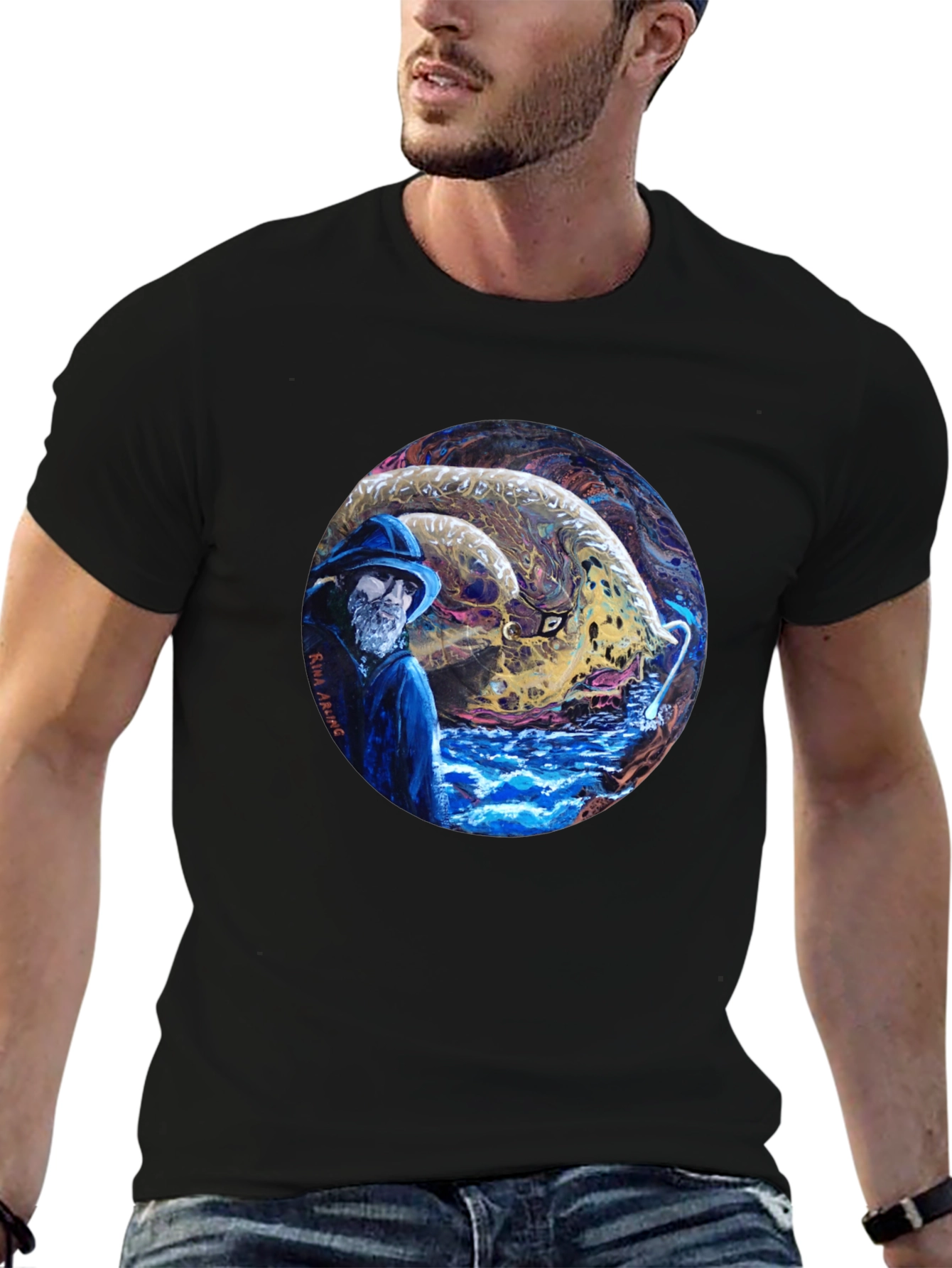 Fisherman & Sea Monster Graphic Tee