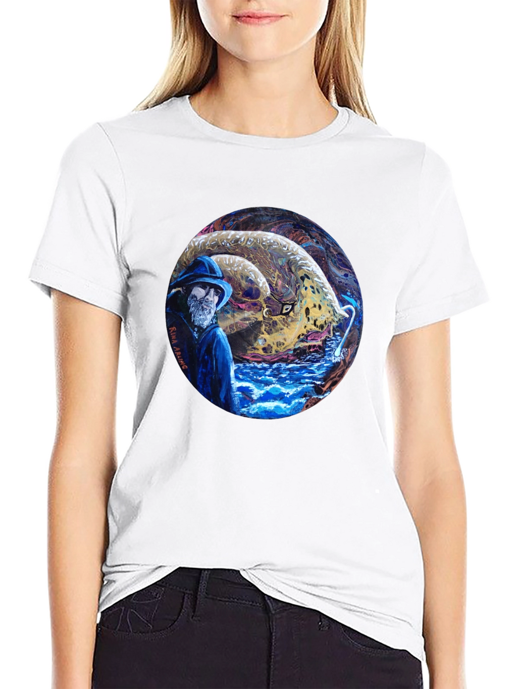 Fisherman & Sea Monster Graphic Tee