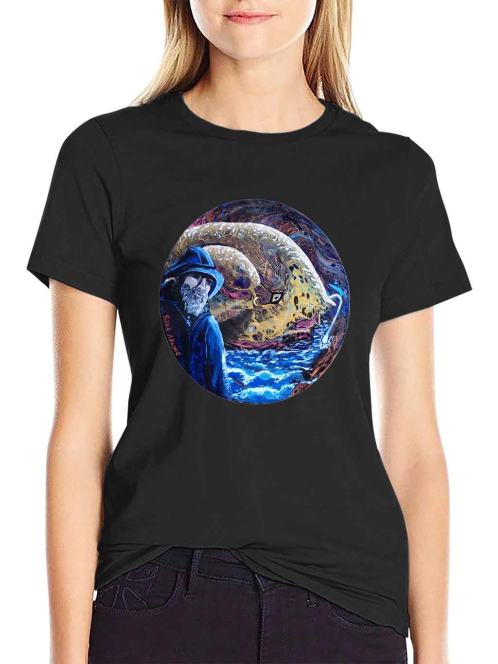 Fisherman & Sea Monster Graphic Tee
