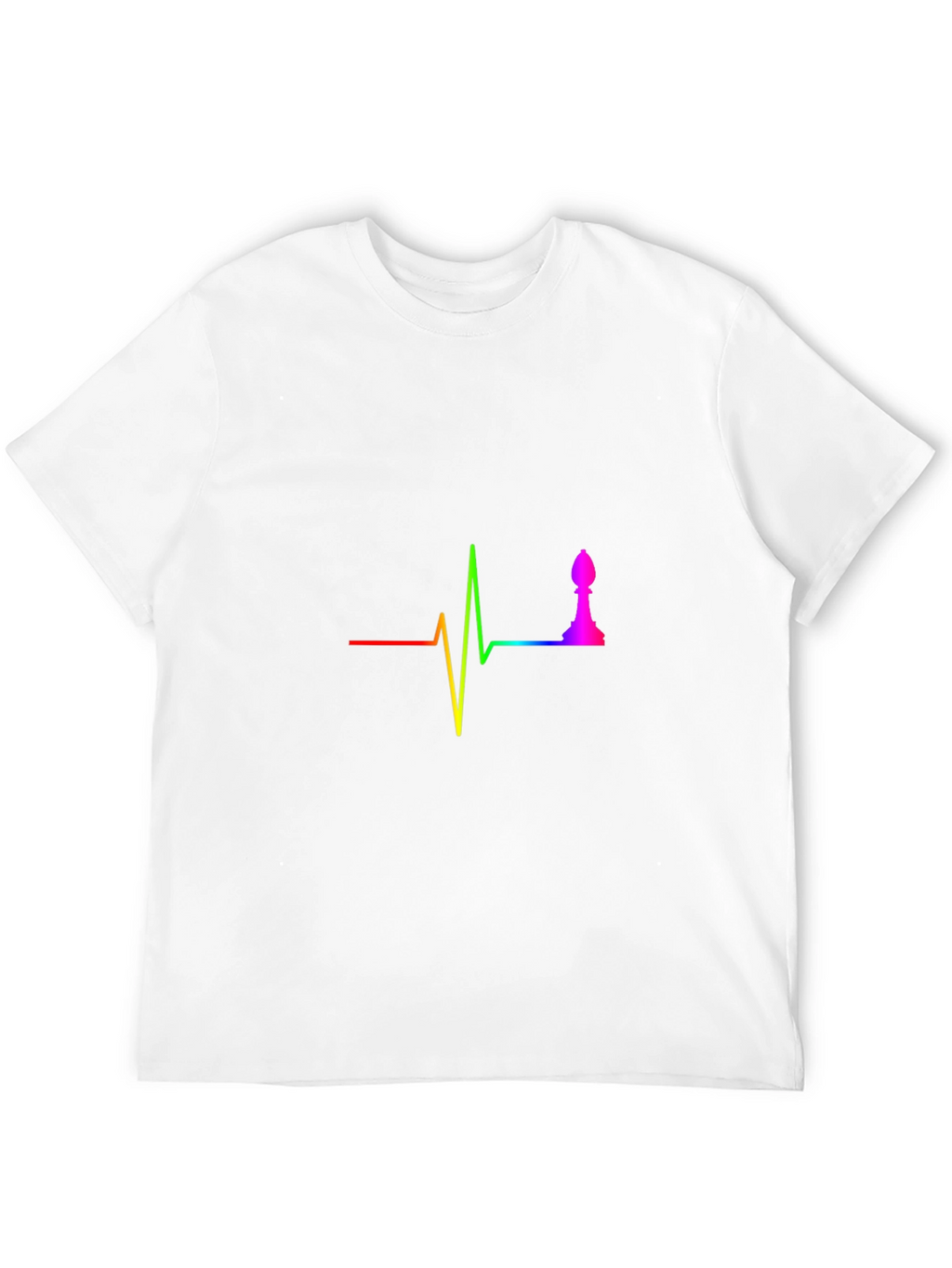Rainbow Chess Bishop Heartbeat T-Shirt