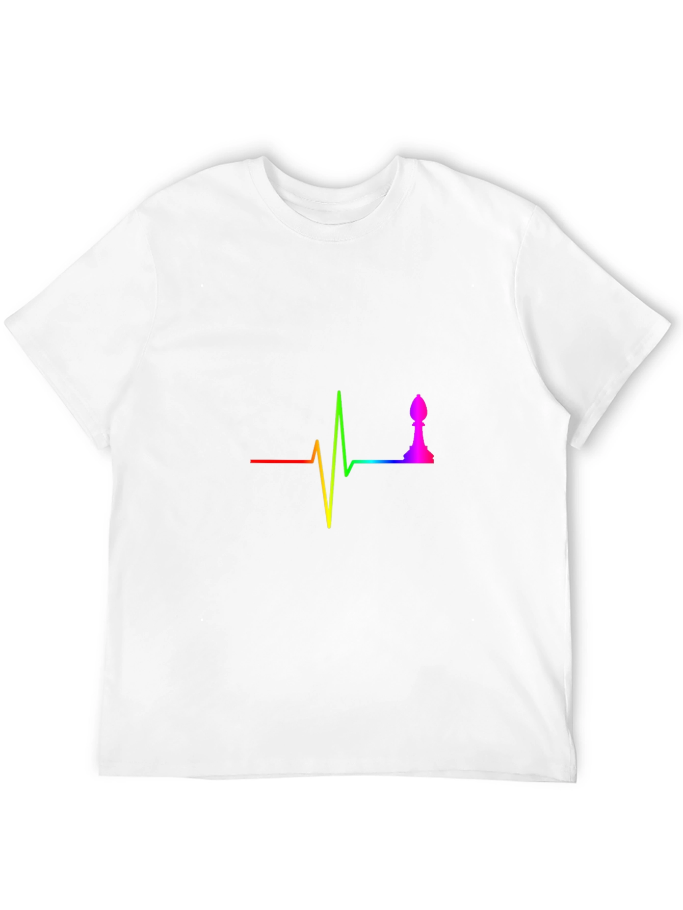 Rainbow Chess Bishop Heartbeat T-Shirt
