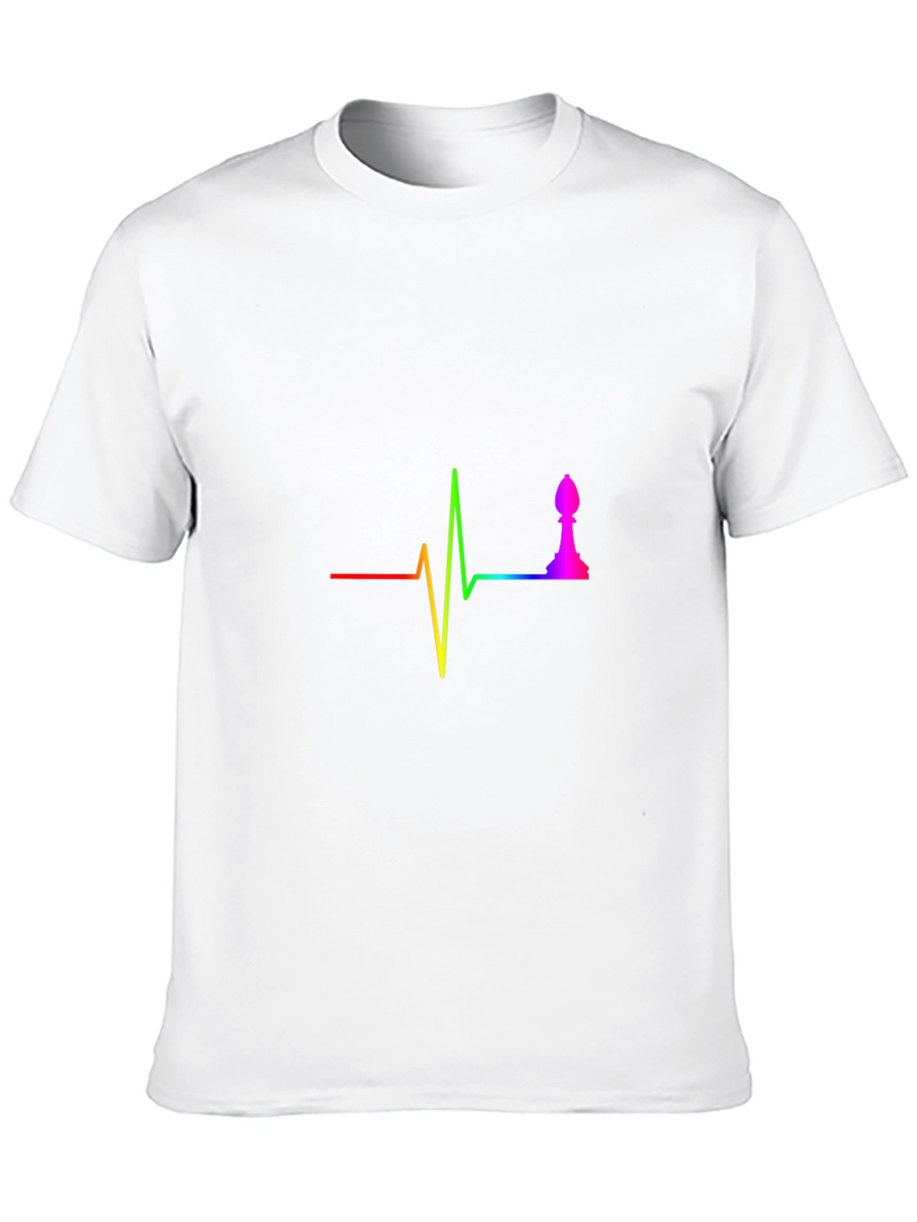 Rainbow Chess Bishop Heartbeat T-Shirt