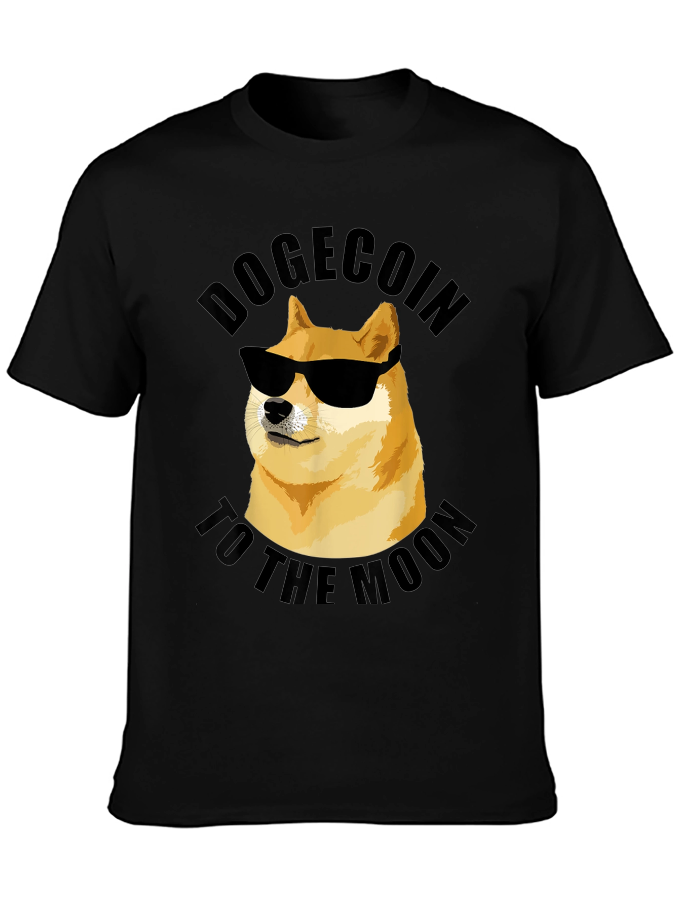 Dogecoin To The Moon Black T-Shirt