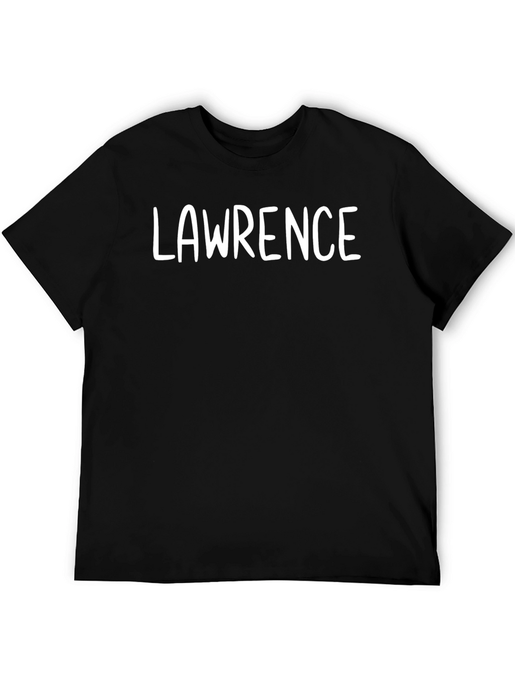 Lawrence White Text Black T-Shirt