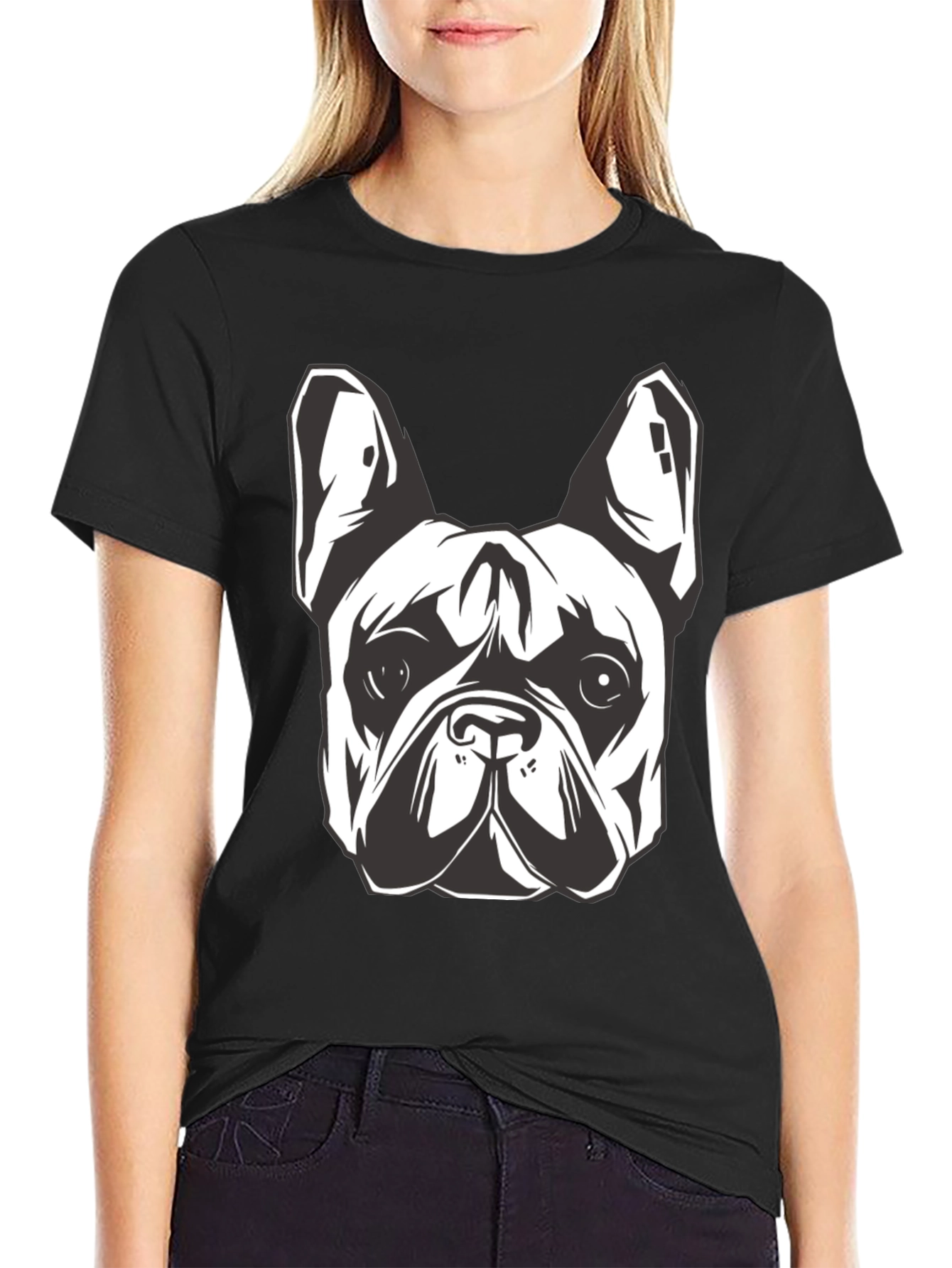 Cool Bulldog Graphic Black T-Shirt