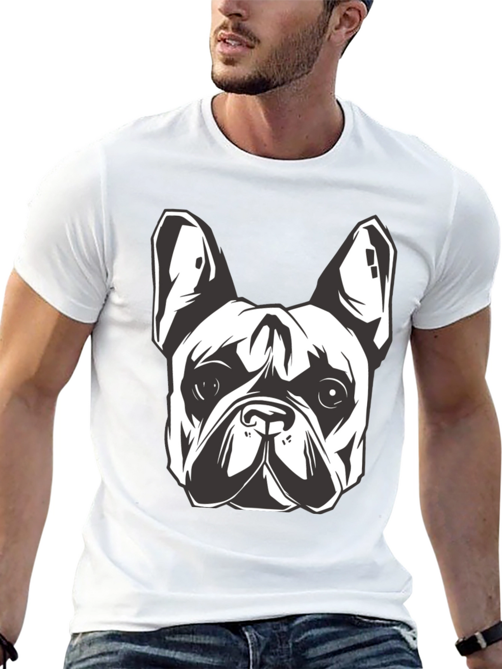 Cool Bulldog Graphic Black T-Shirt