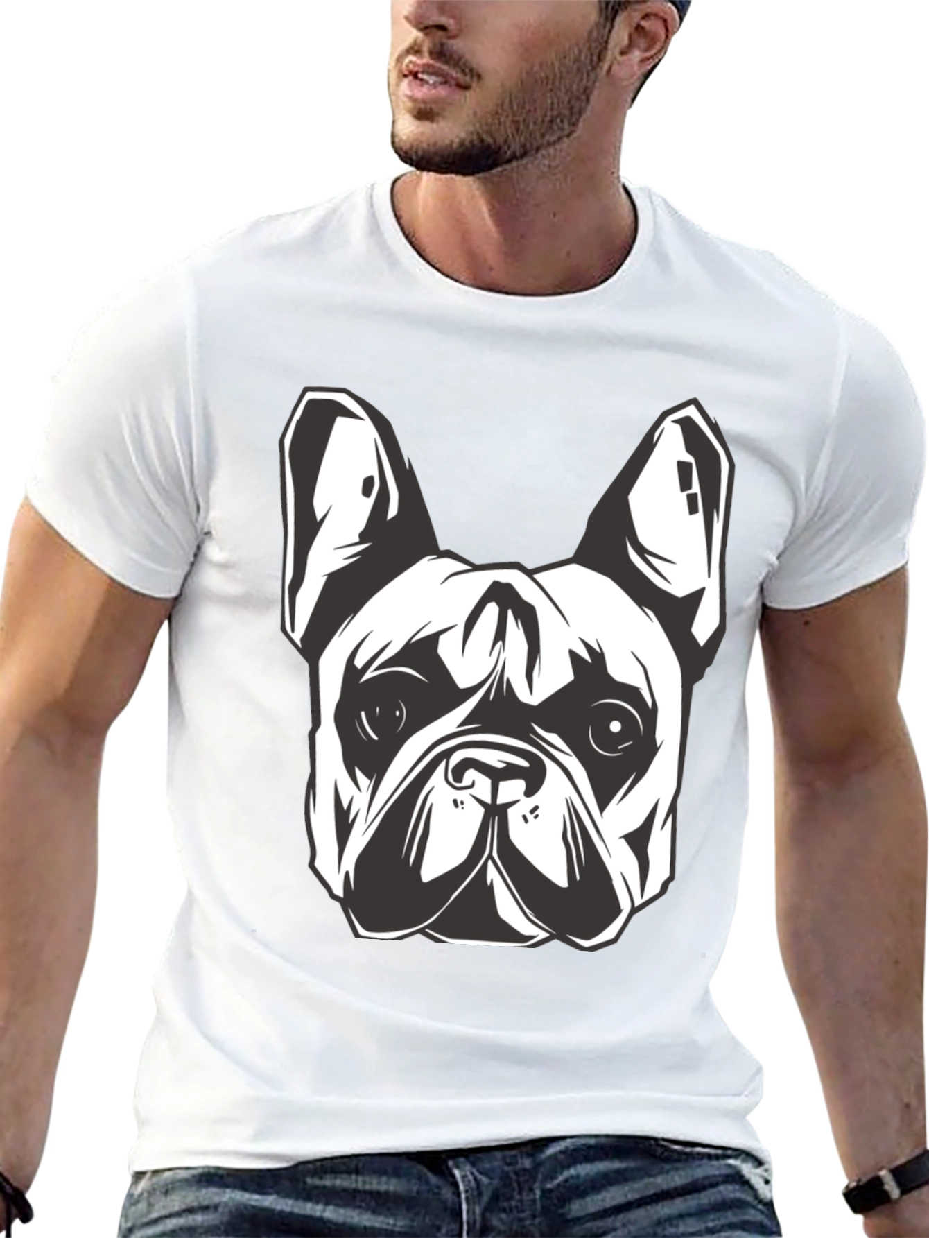 Cool Bulldog Graphic Black T-Shirt