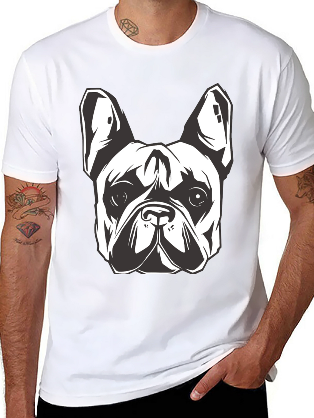 Cool Bulldog Graphic Black T-Shirt