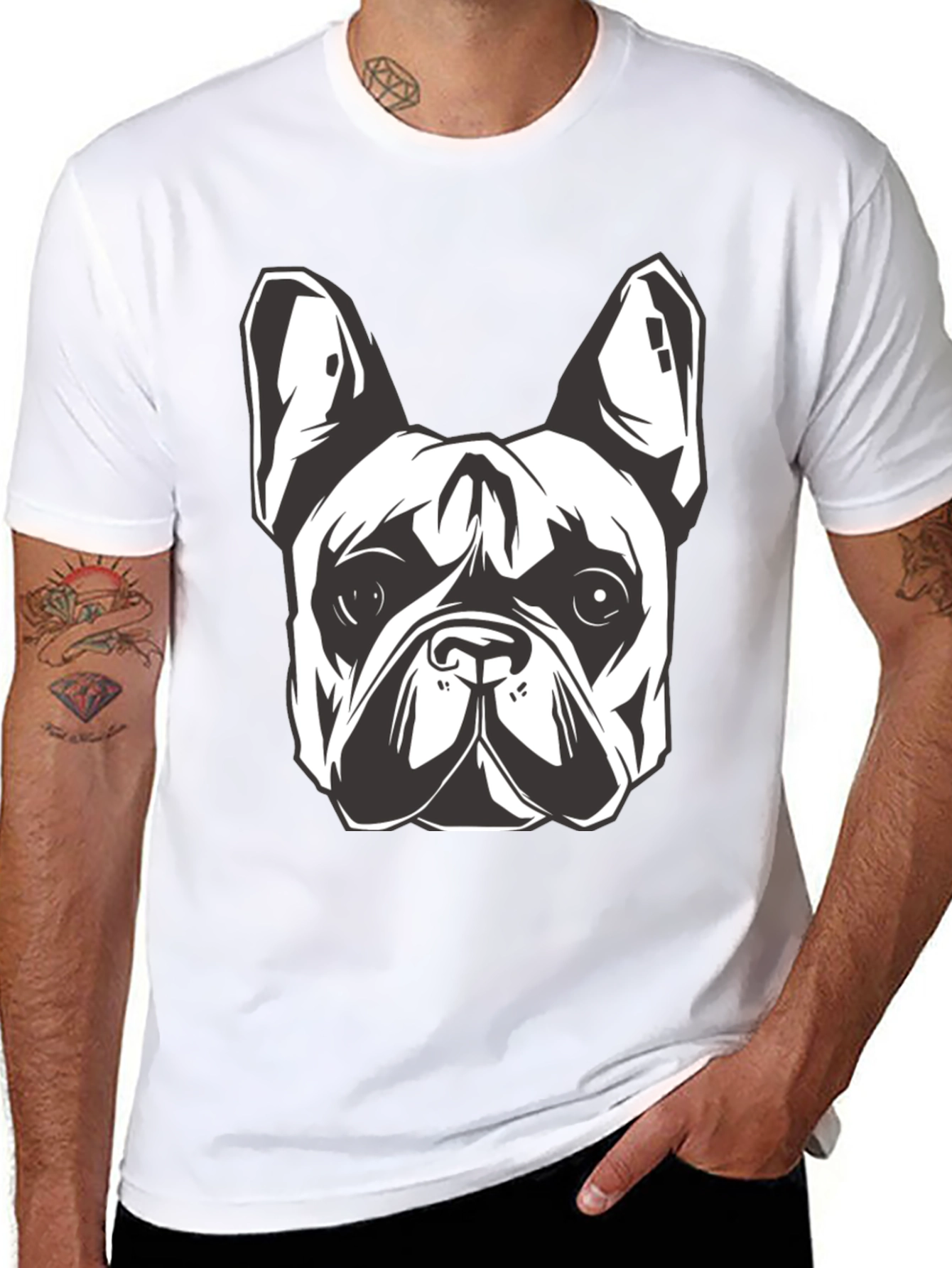 Cool Bulldog Graphic Black T-Shirt