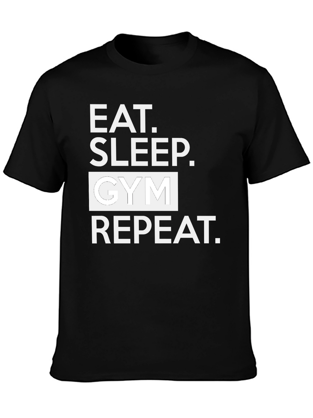 Eat Sleep Gym Repeat Black T-Shirt