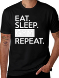 Eat Sleep Gym Repeat Black T-Shirt