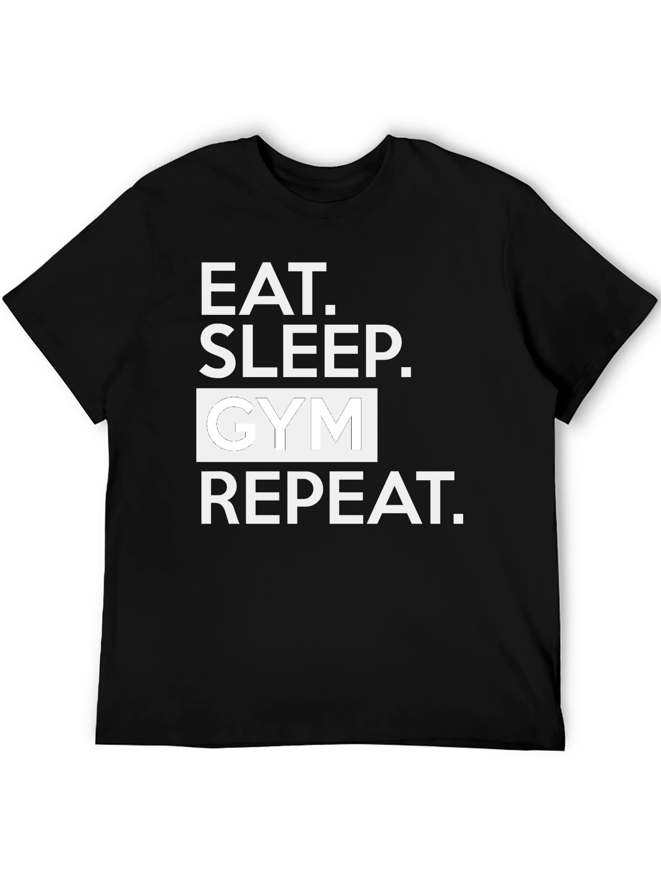 Eat Sleep Gym Repeat Black T-Shirt