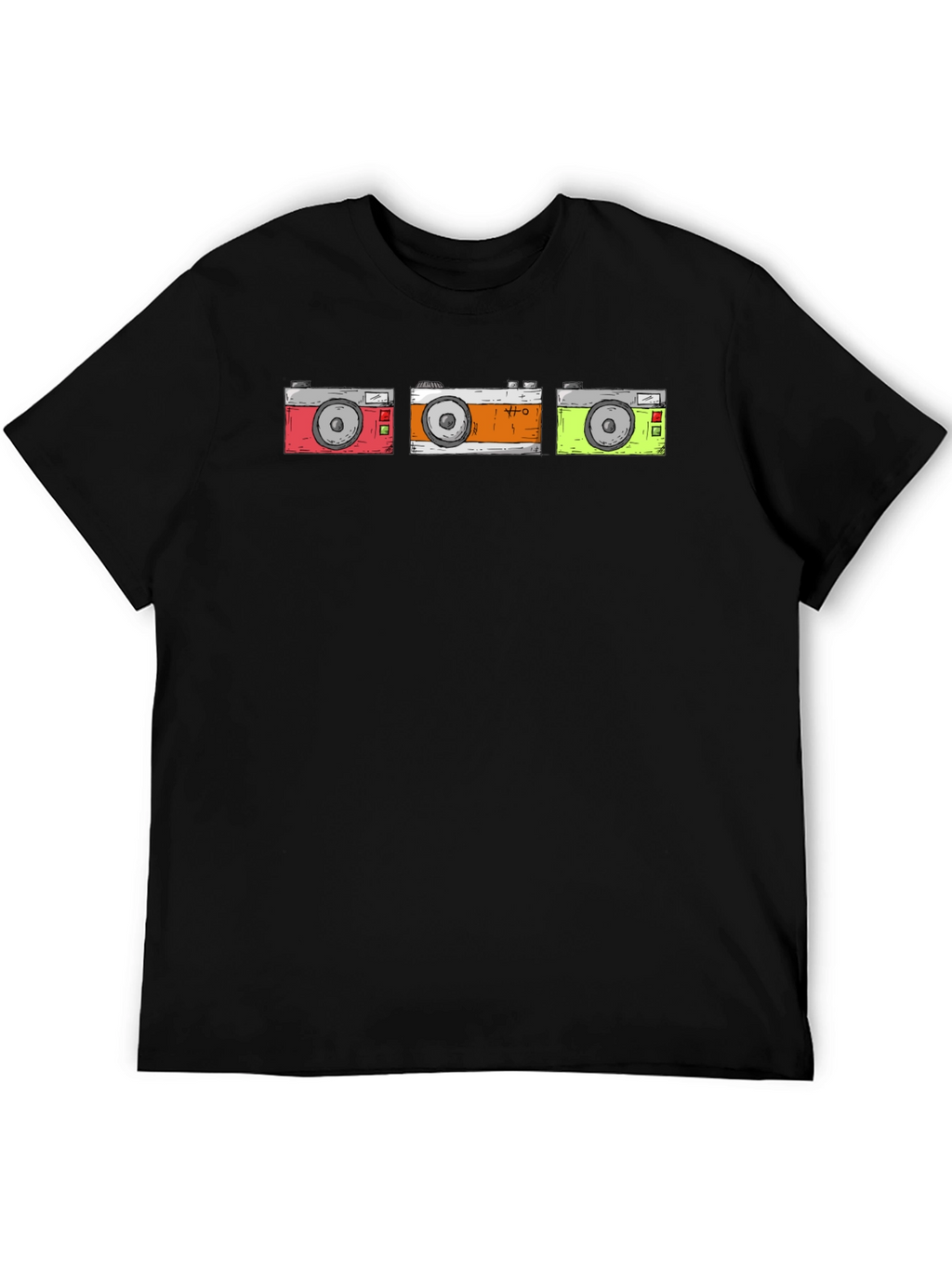 Retro Camera T-Shirt - Black