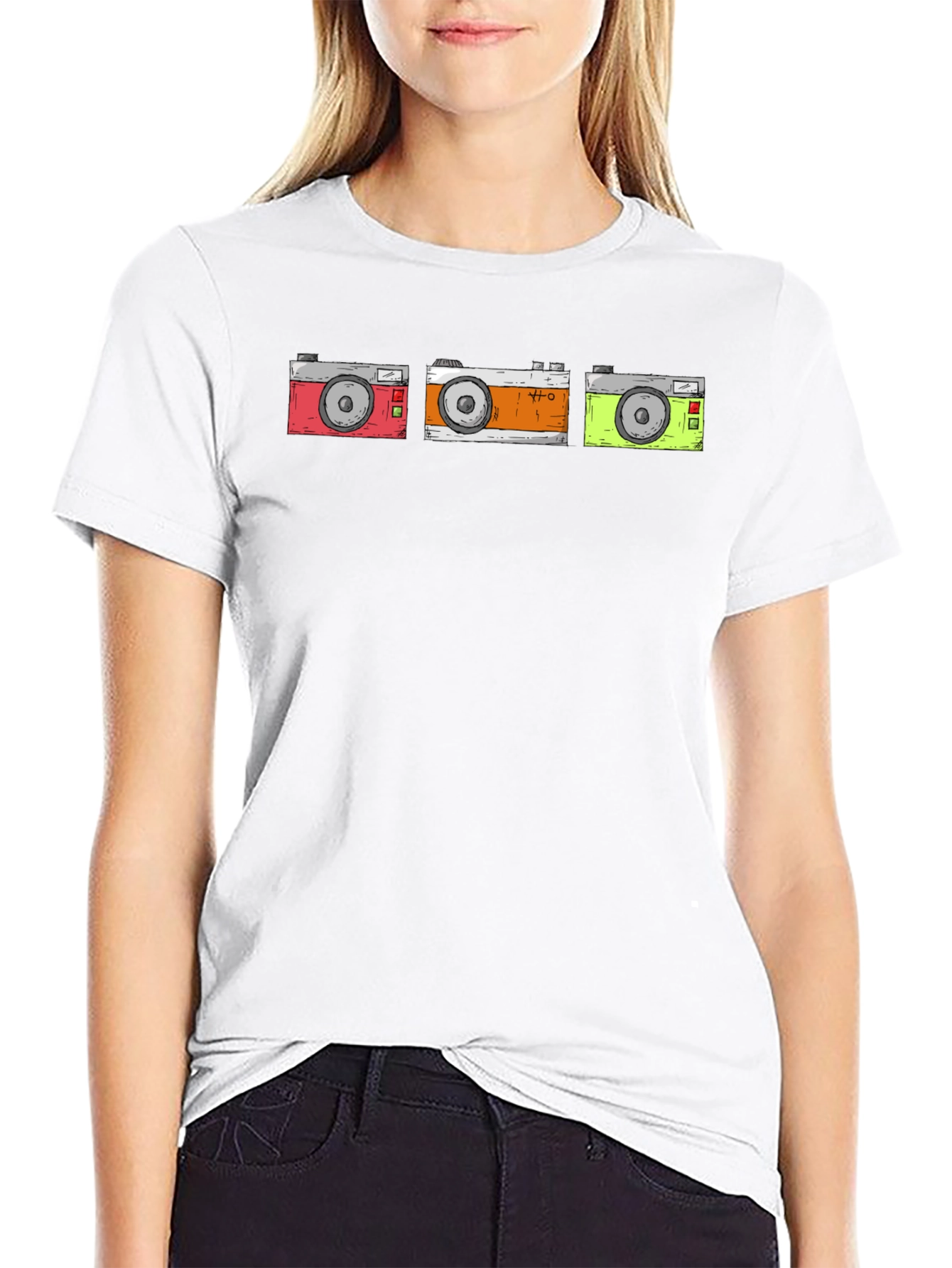 Retro Camera T-Shirt - Black