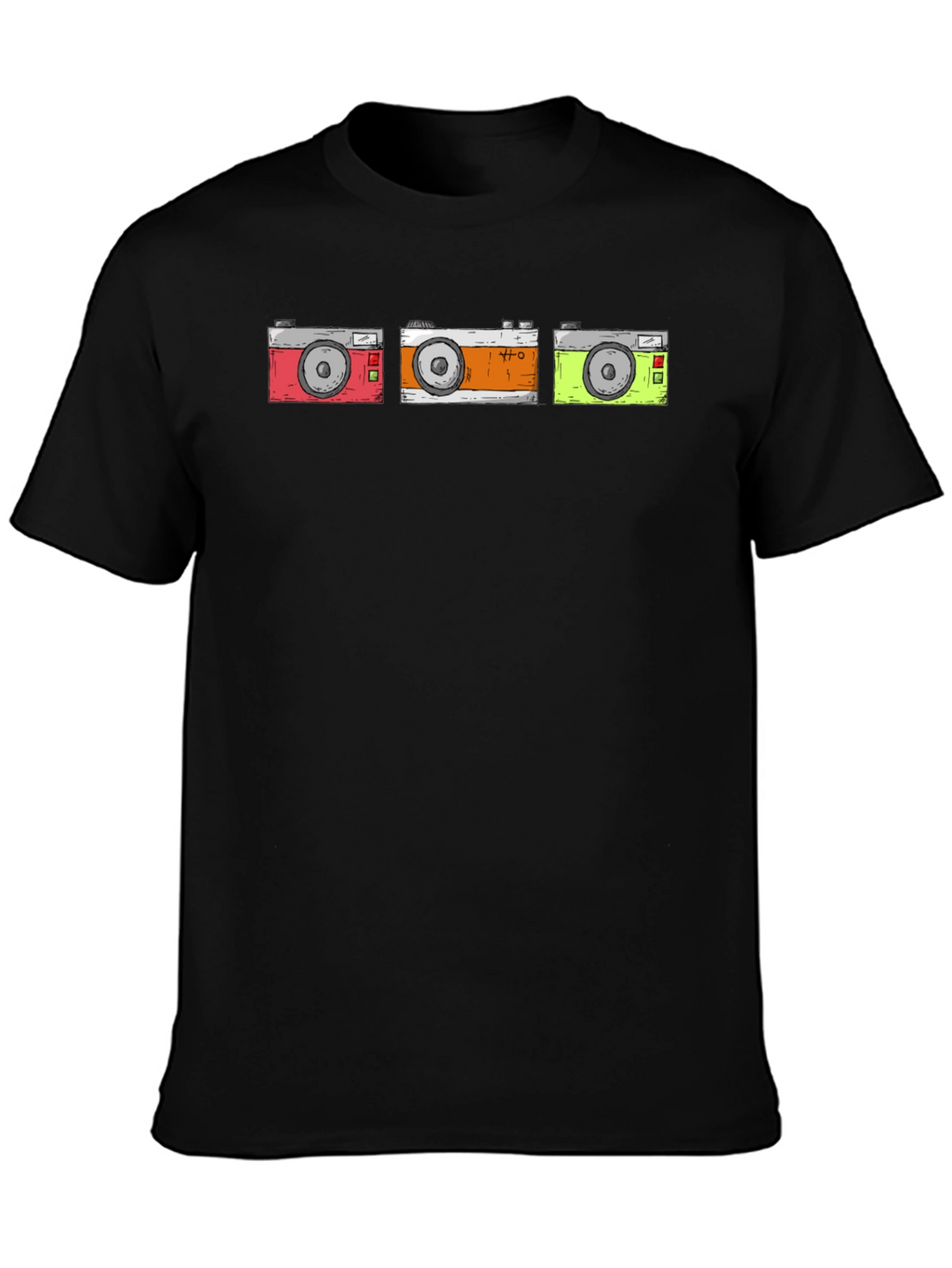 Retro Camera T-Shirt - Black