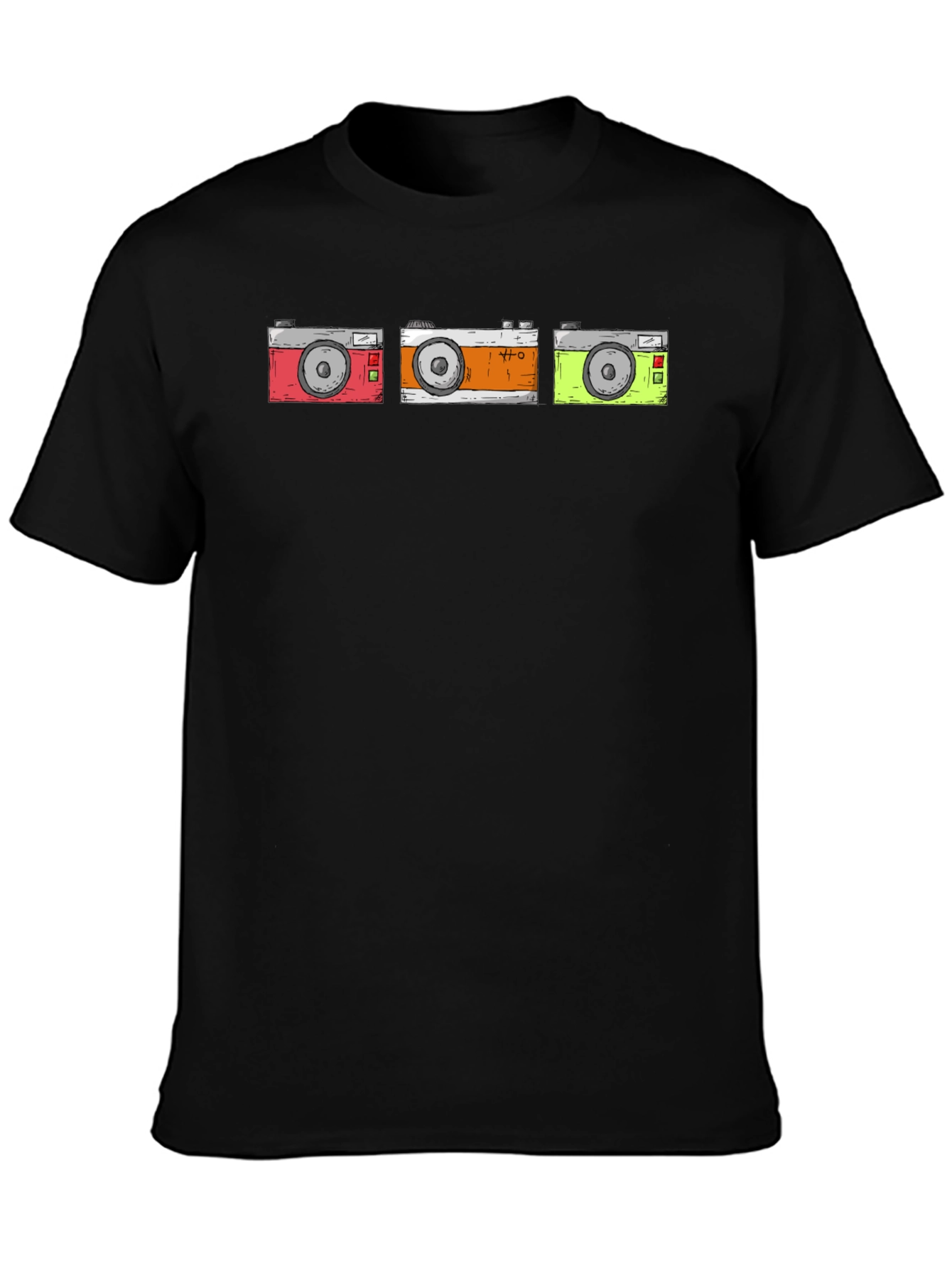 Retro Camera T-Shirt - Black
