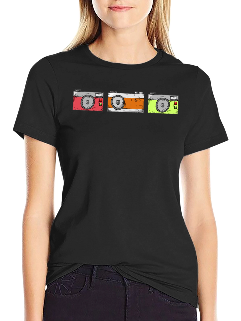 Retro Camera T-Shirt - Black