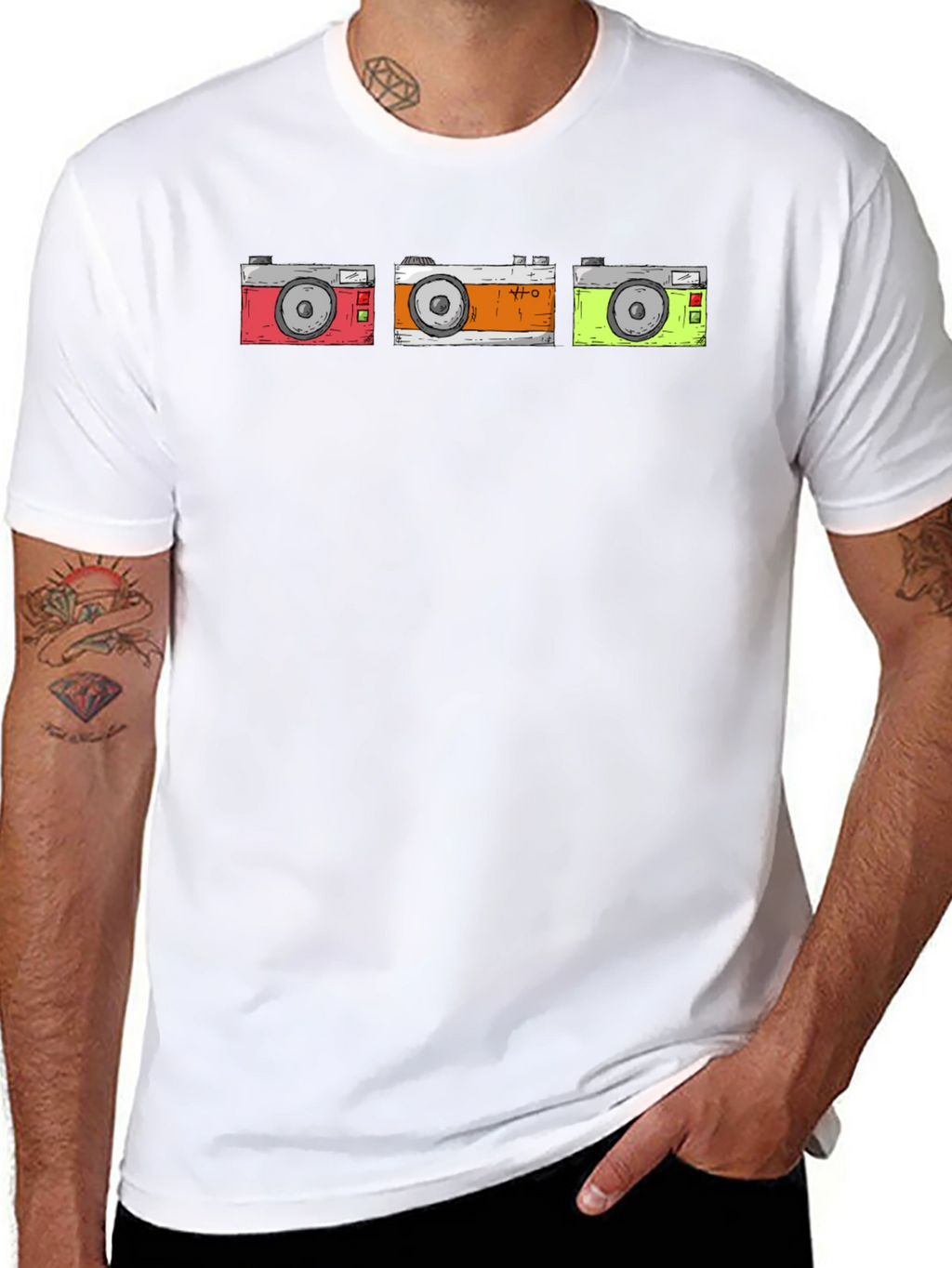 Retro Camera T-Shirt - Black