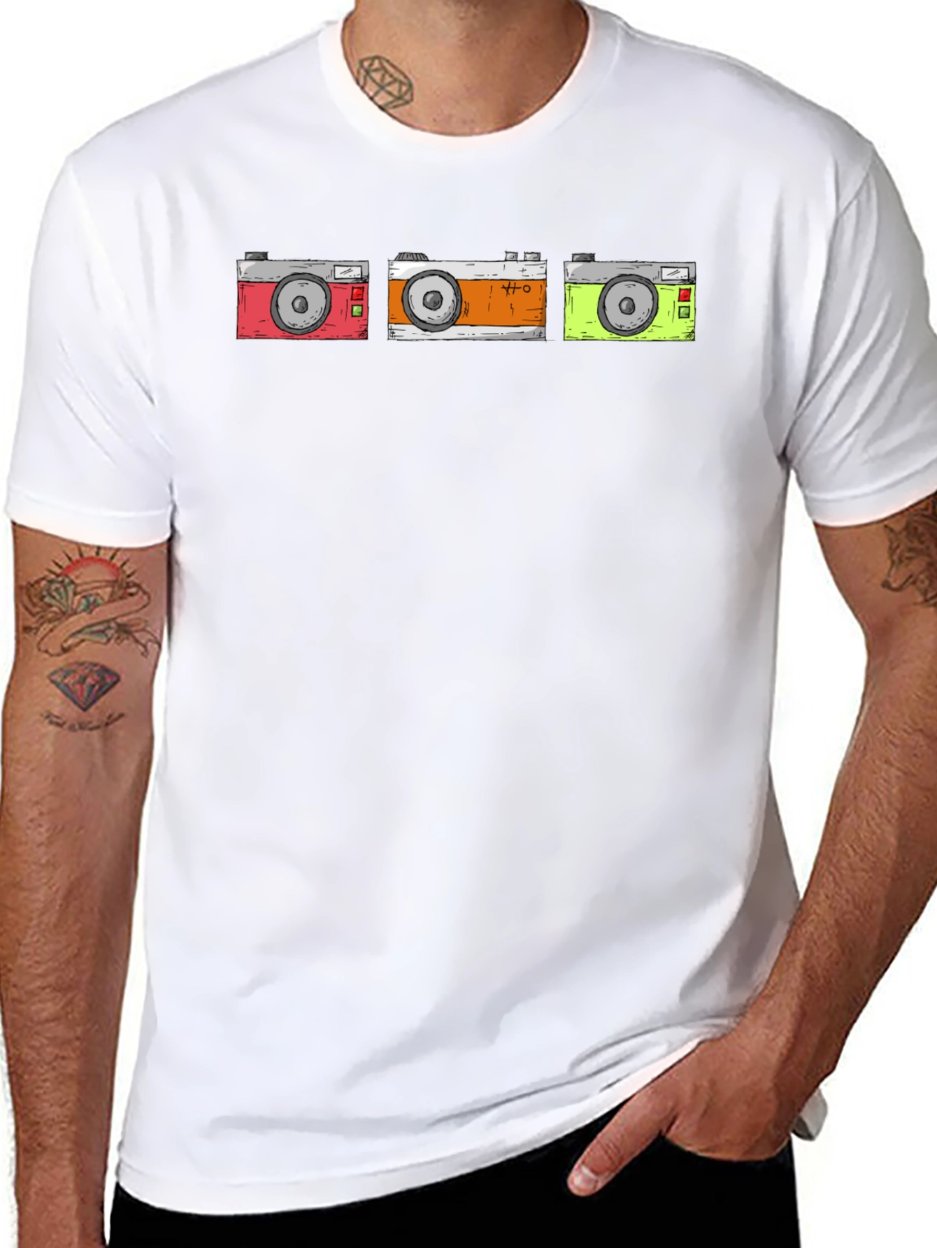 Retro Camera T-Shirt - Black