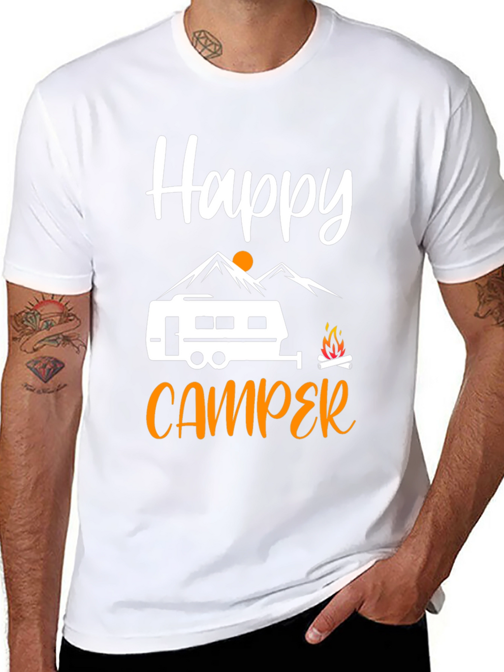 Happy Camper Graphic Tee - Outdoor Adventure Shirt