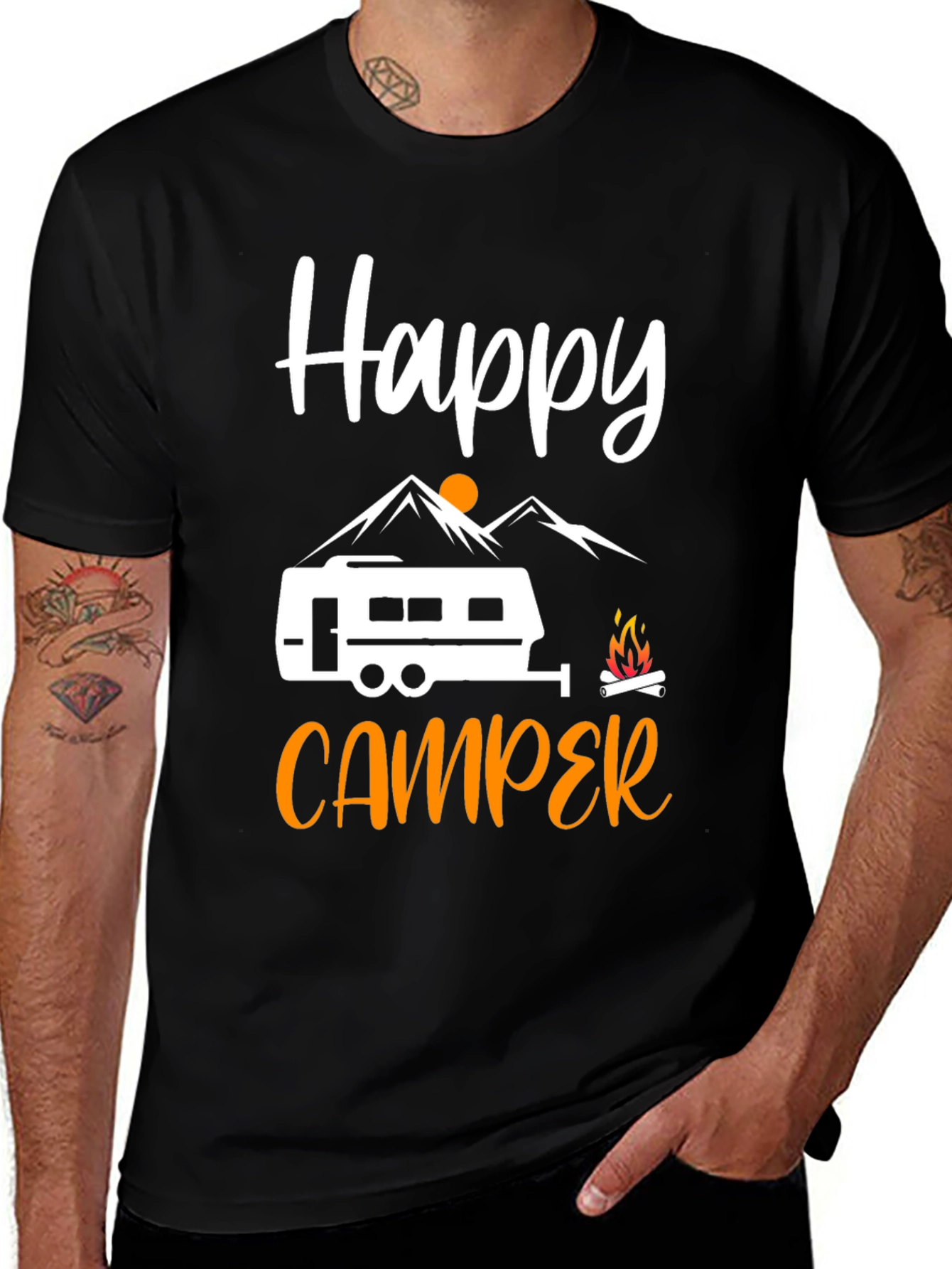 Happy Camper Graphic Tee - Outdoor Adventure Shirt