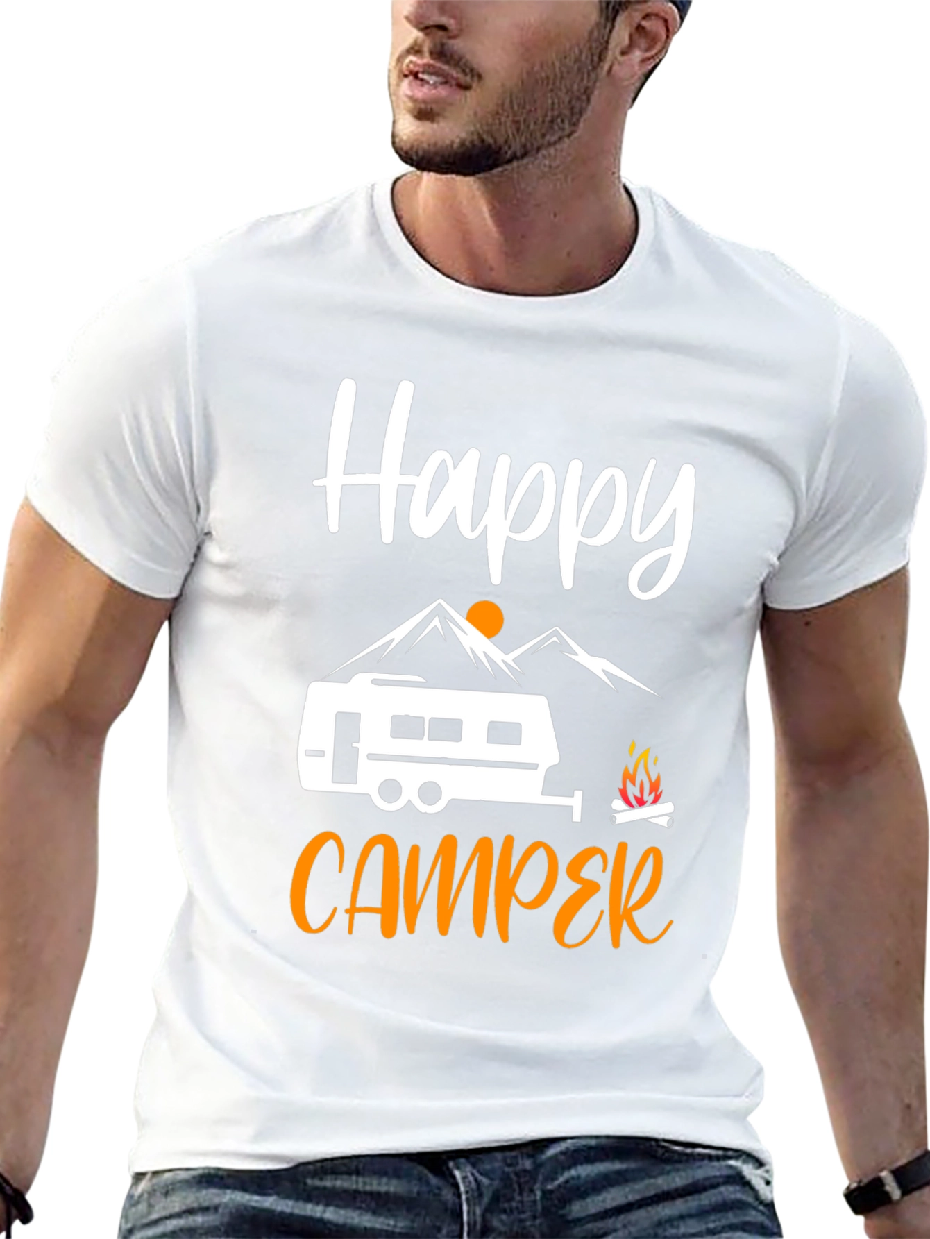 Happy Camper Graphic Tee - Outdoor Adventure Shirt