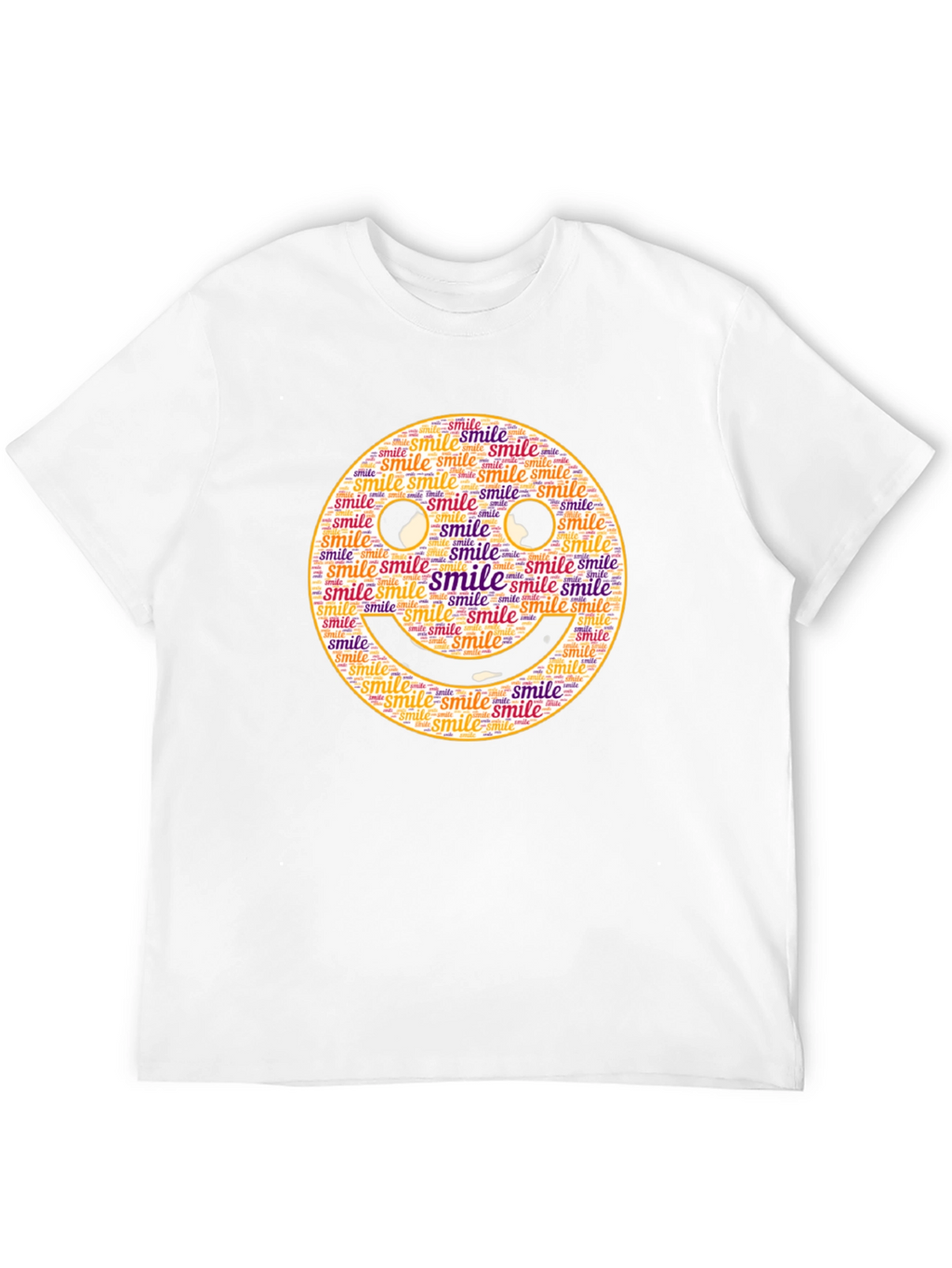 Smiley Face Word Art Black T-Shirt