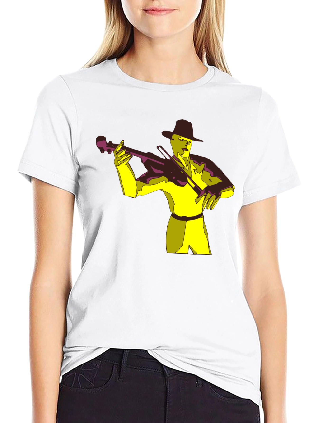 Musician Graphic Tee - Black Cotton T-Shirt
