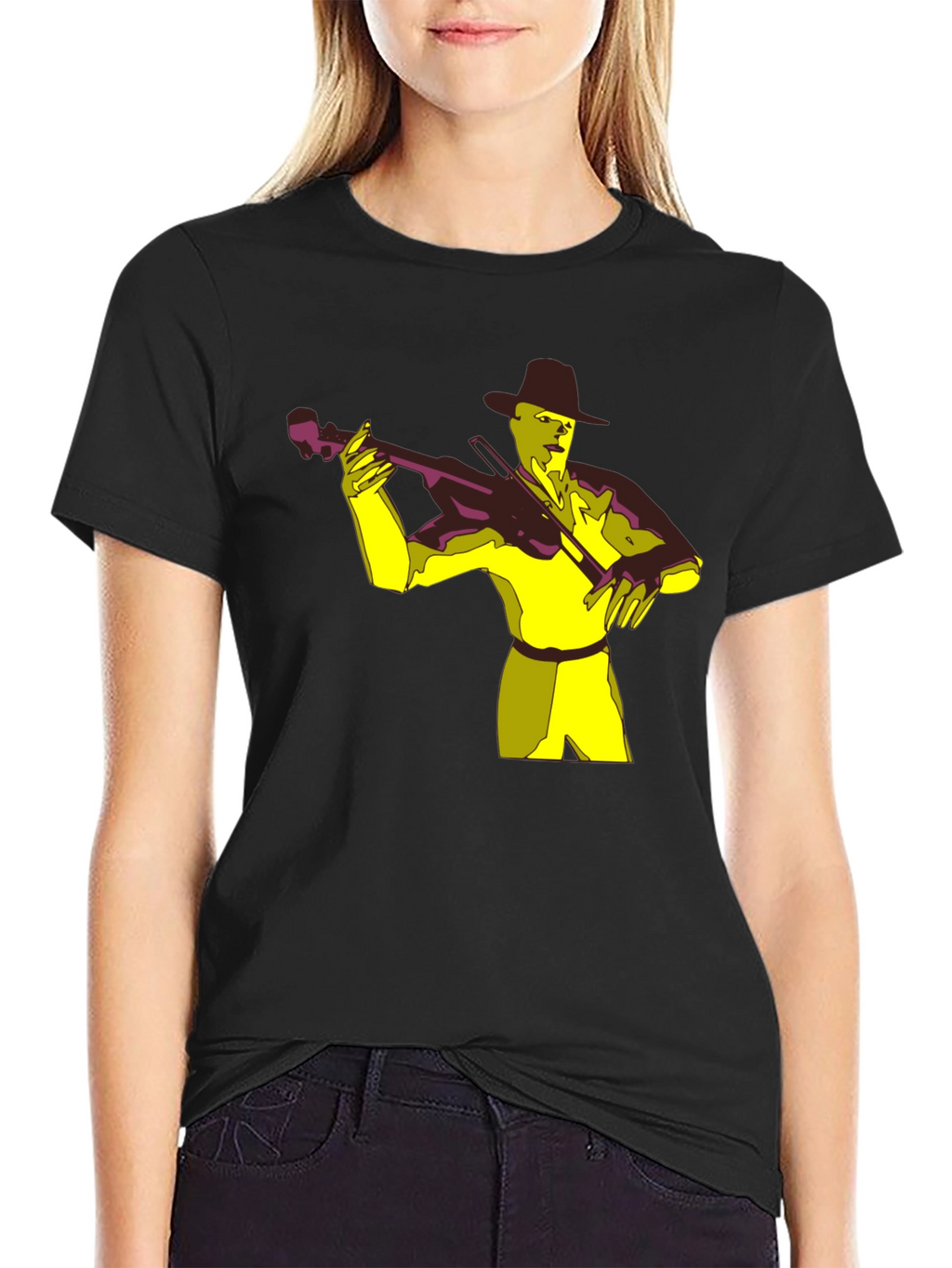 Musician Graphic Tee - Black Cotton T-Shirt