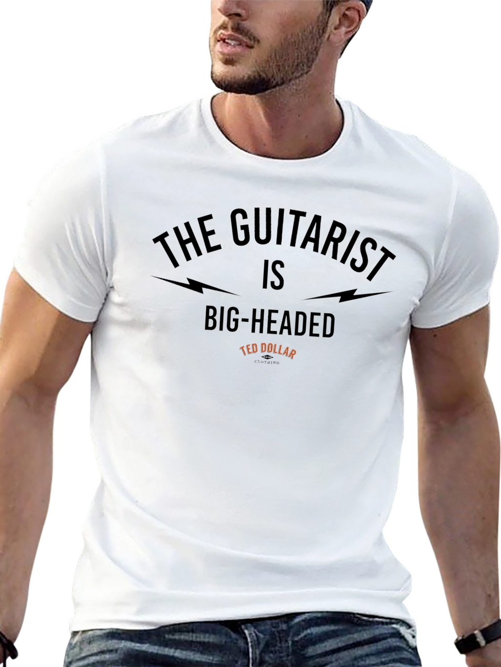 The Guitarist Is Big-Headed Mens Tee