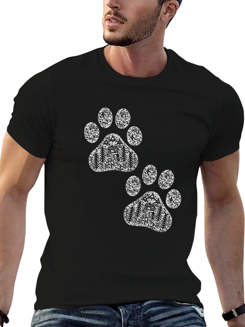 Cabin Paw Print Graphic T-Shirt