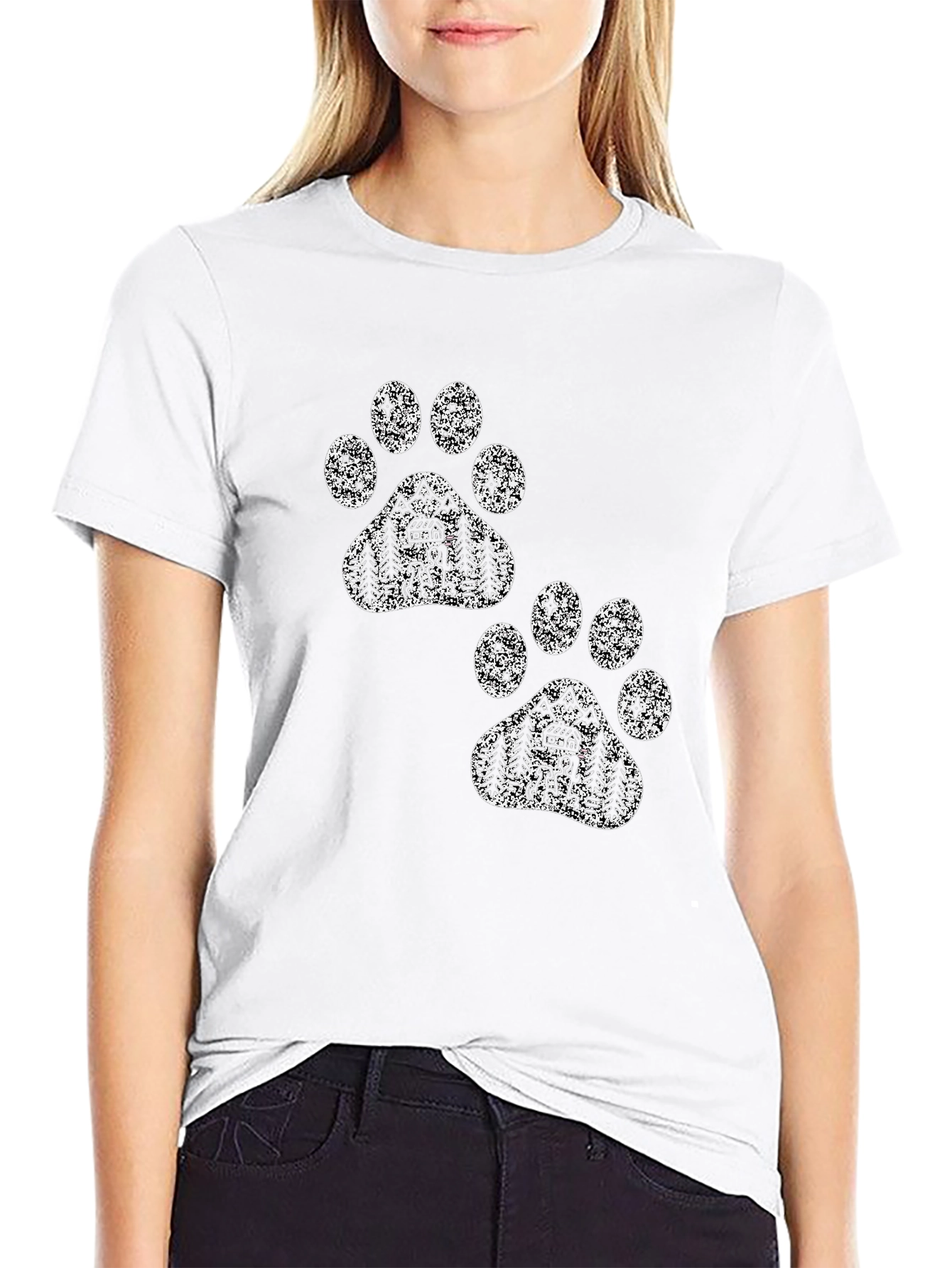 Cabin Paw Print Graphic T-Shirt