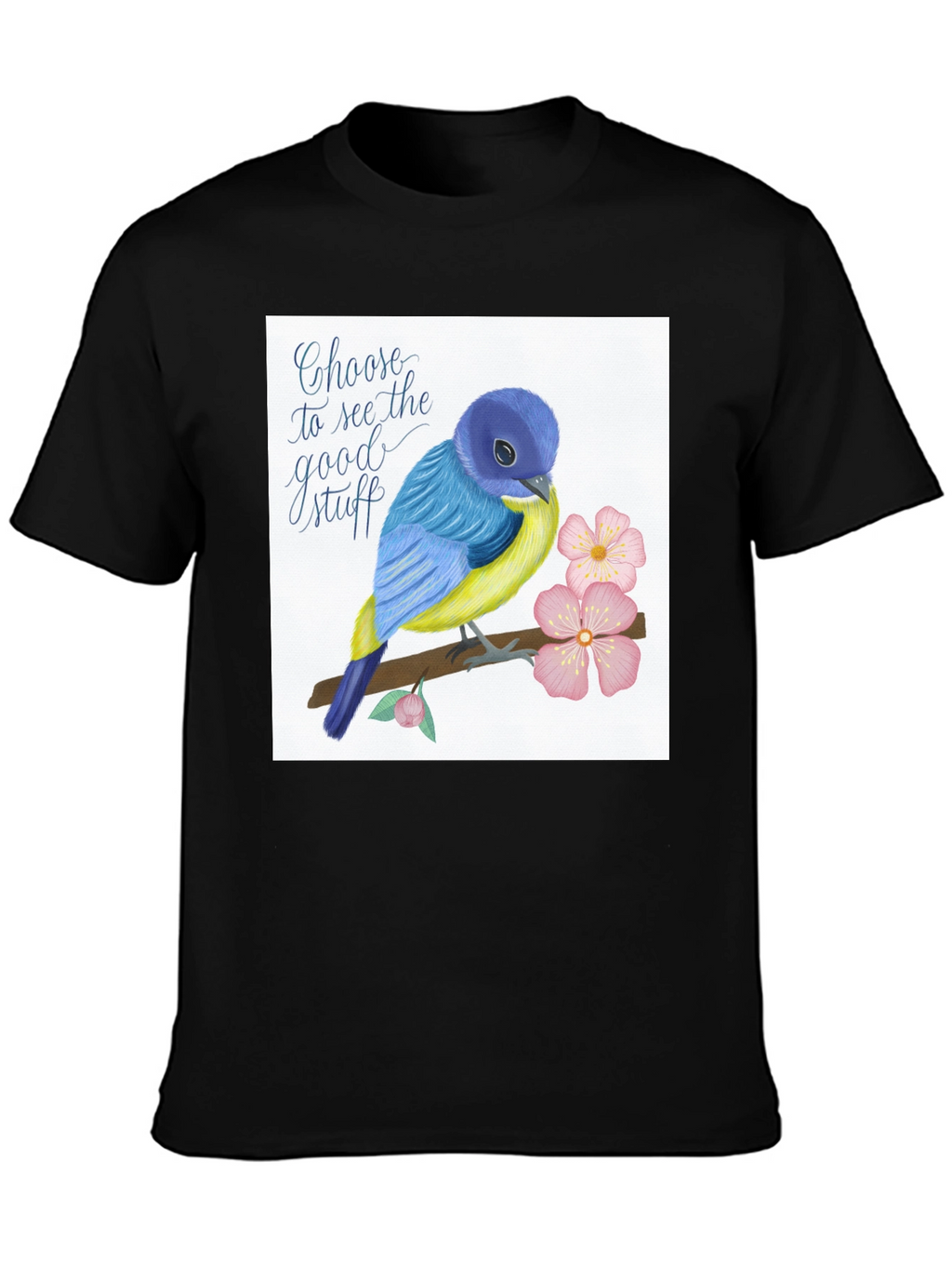 Choose Good Stuff Bird Graphic T-Shirt