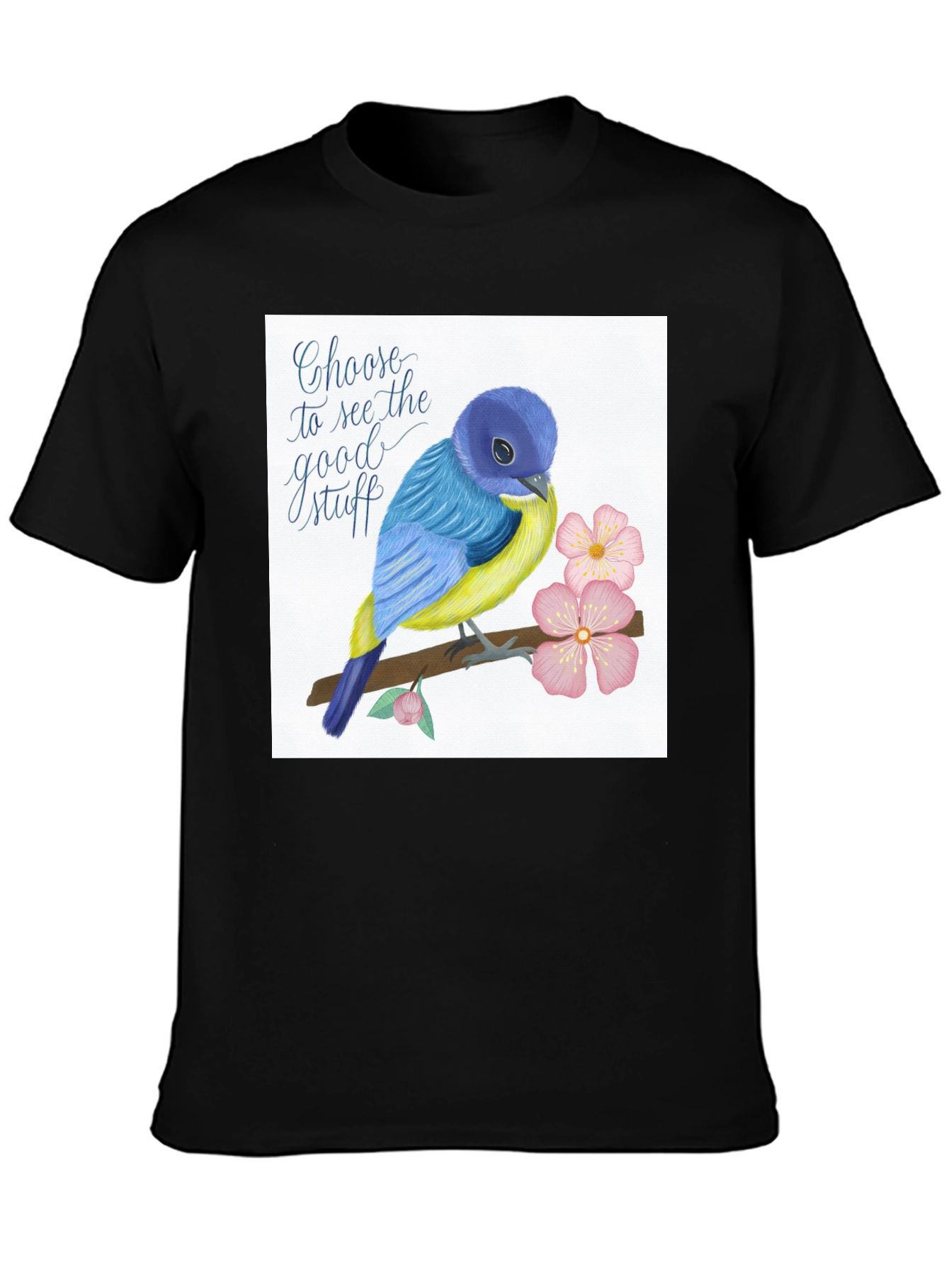 Choose Good Stuff Bird Graphic T-Shirt