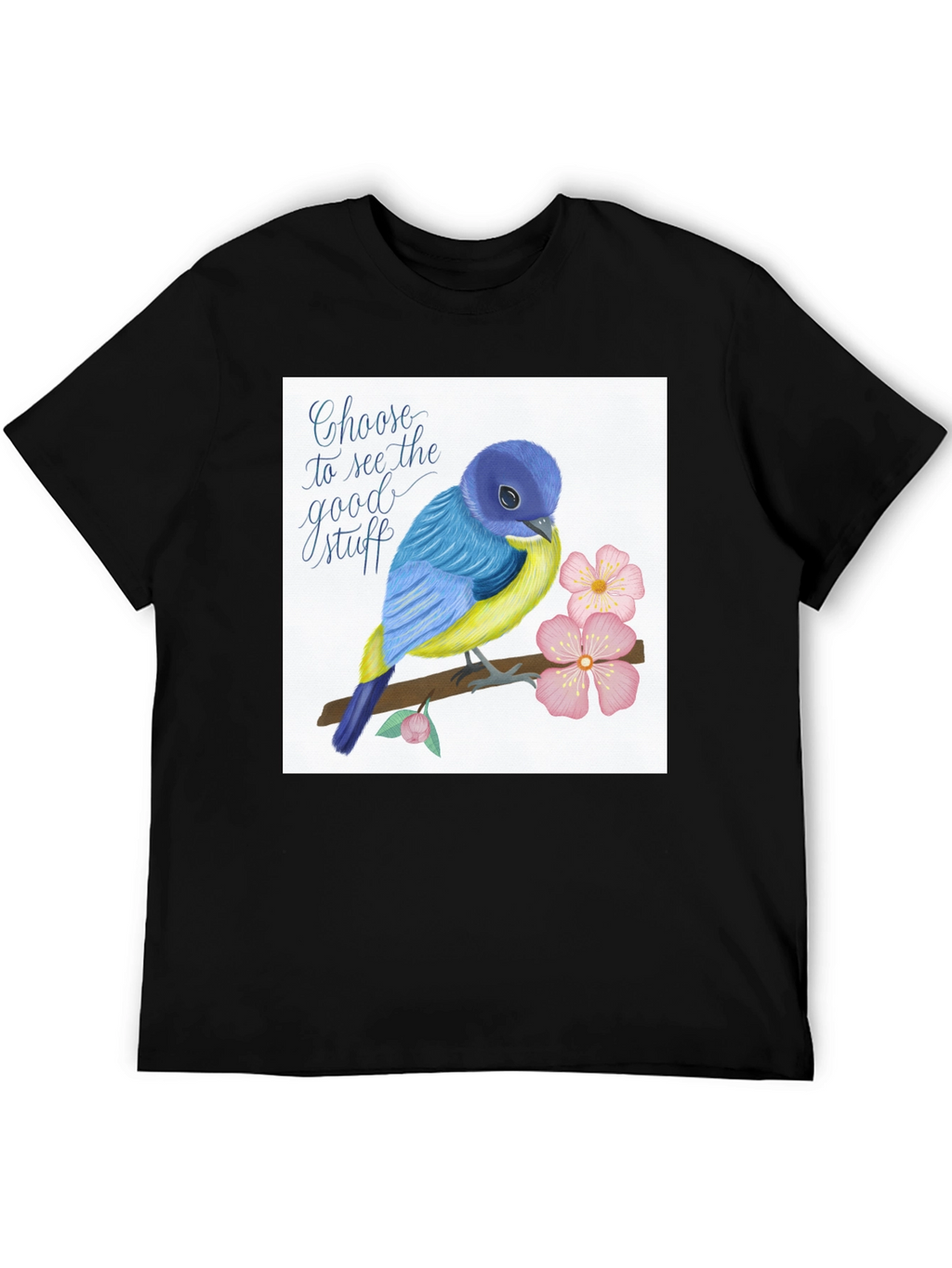 Choose Good Stuff Bird Graphic T-Shirt