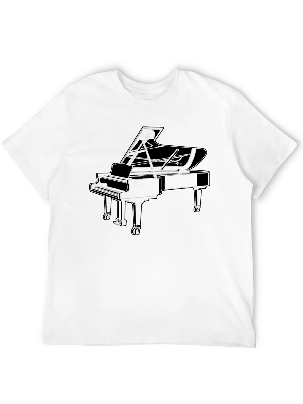Grand Piano Graphic Tee - Classic Musical Style
