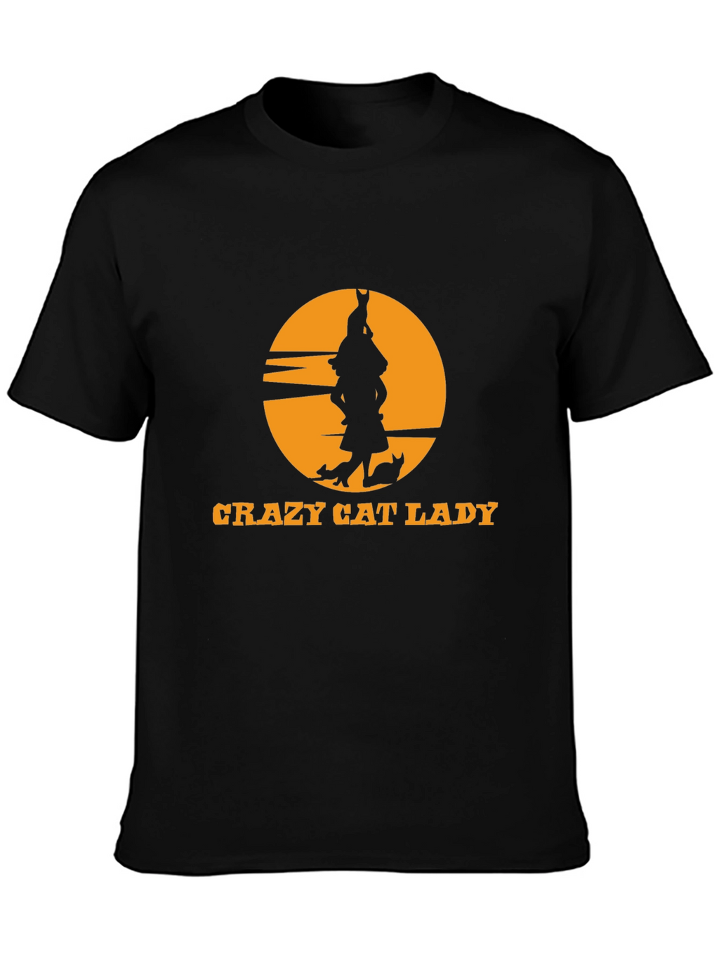 Crazy Cat Lady Black T-Shirt Novelty