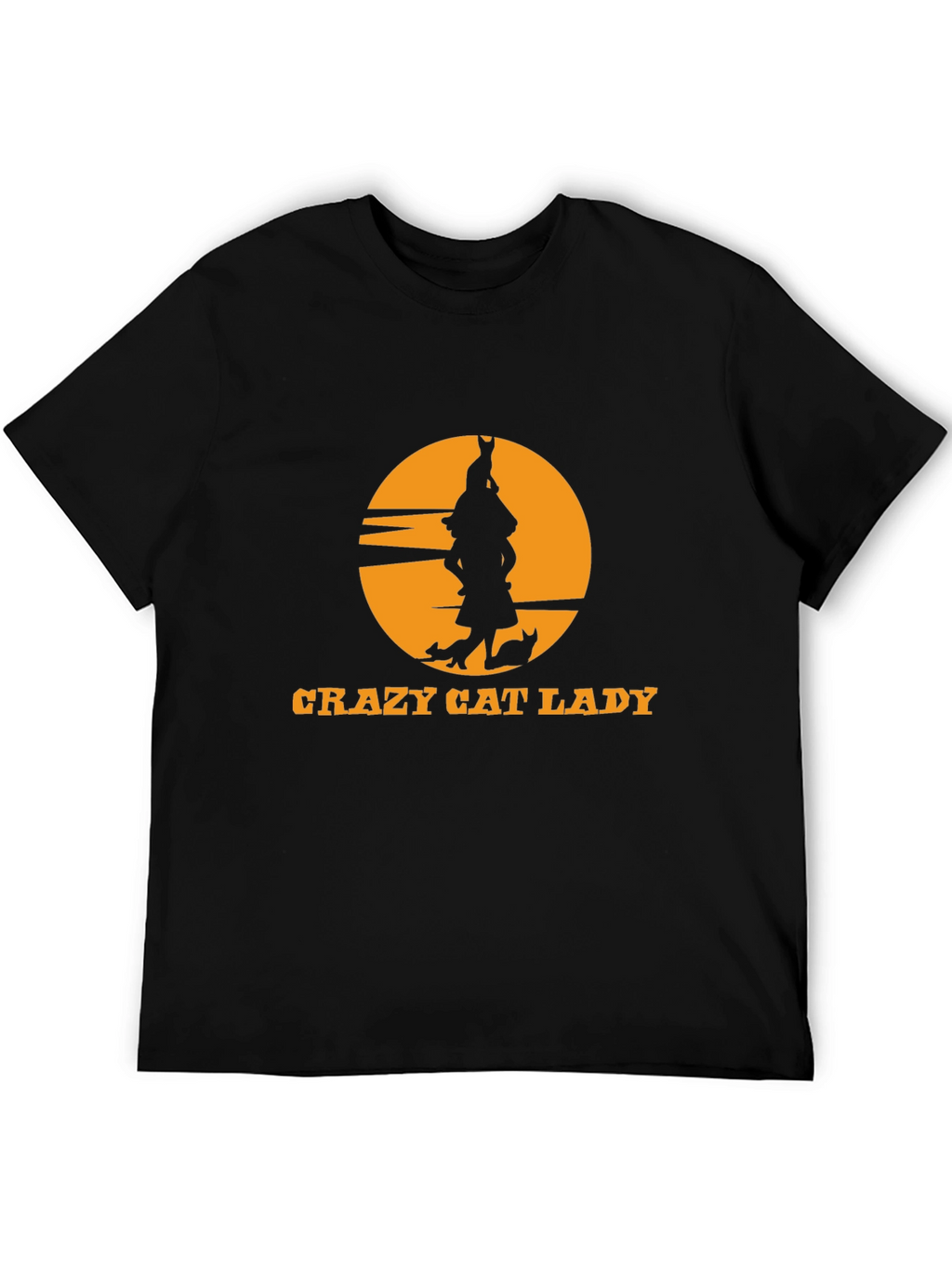 Crazy Cat Lady Black T-Shirt Novelty