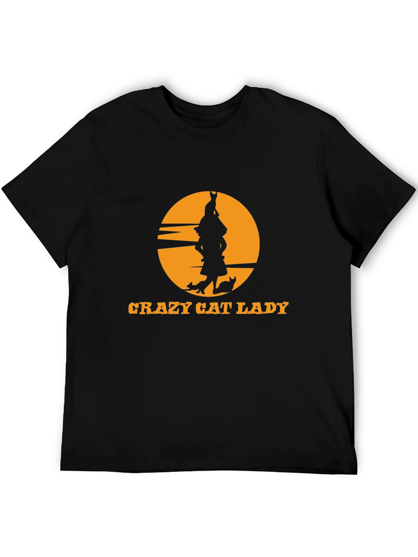 Crazy Cat Lady Black T-Shirt Novelty