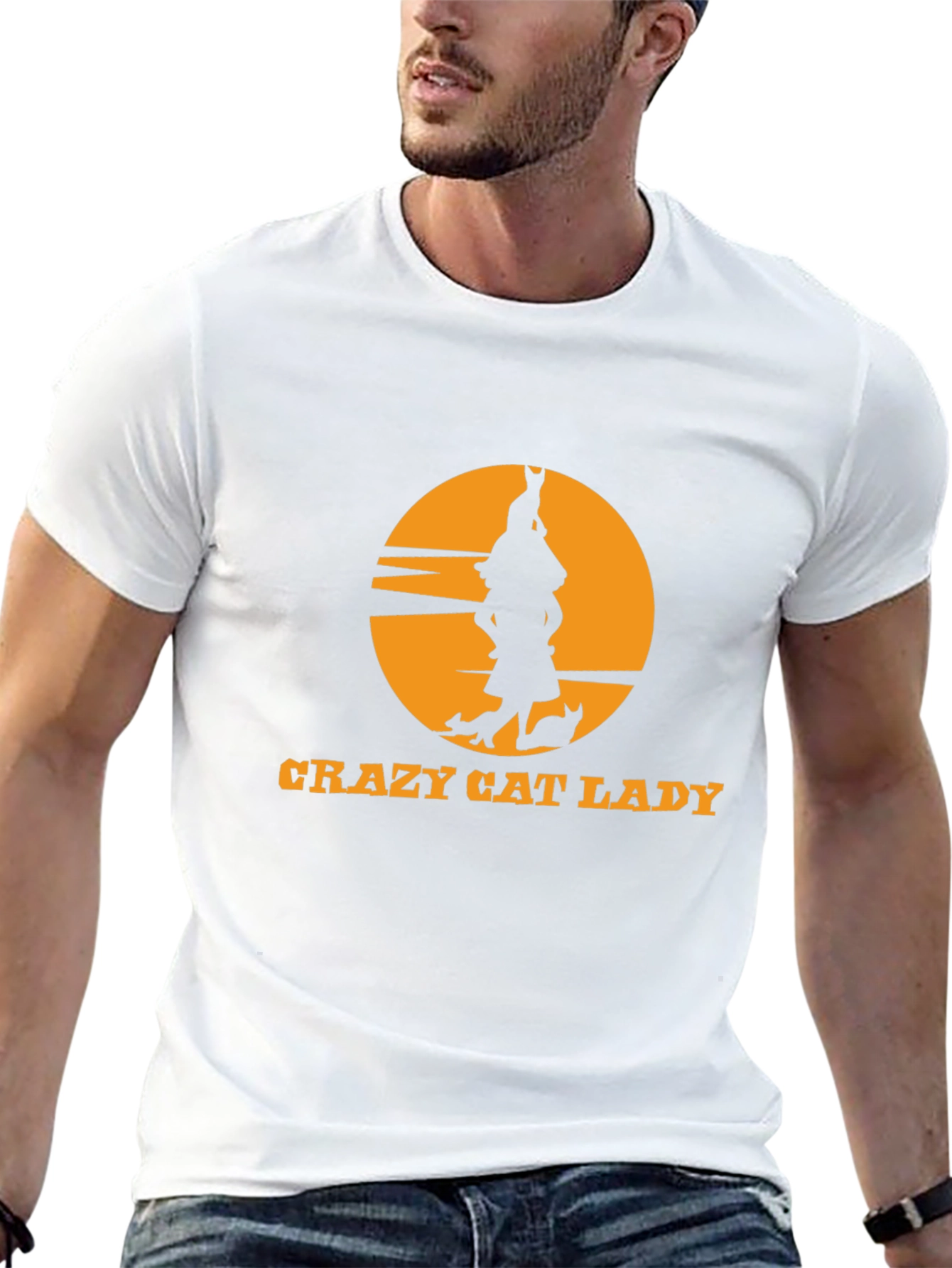 Crazy Cat Lady Black T-Shirt Novelty