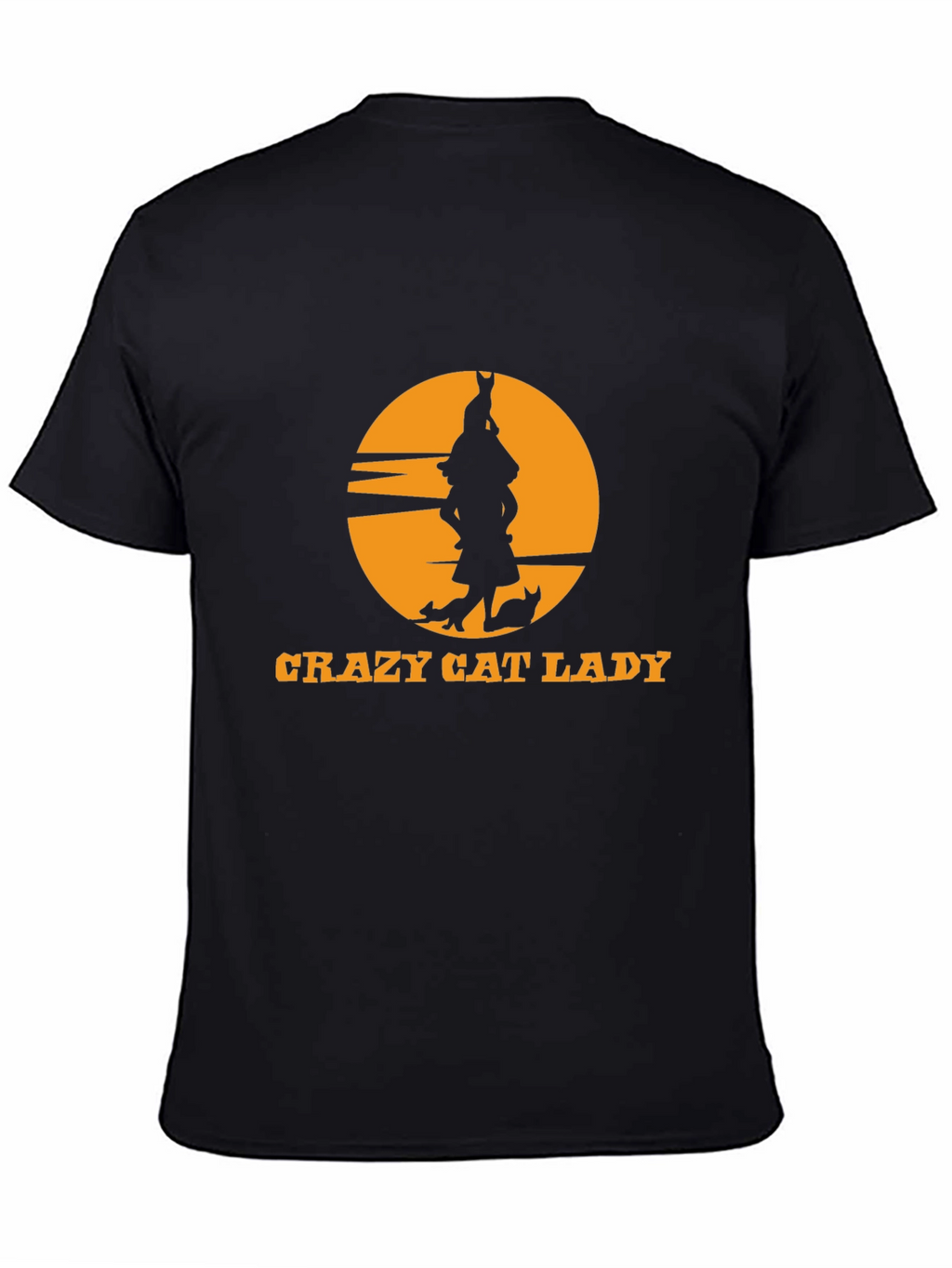 Crazy Cat Lady Black T-Shirt Novelty