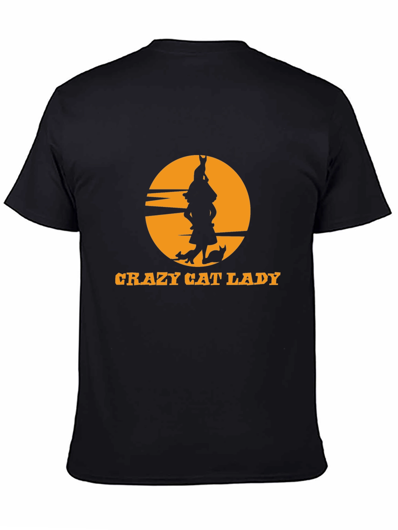Crazy Cat Lady Black T-Shirt Novelty